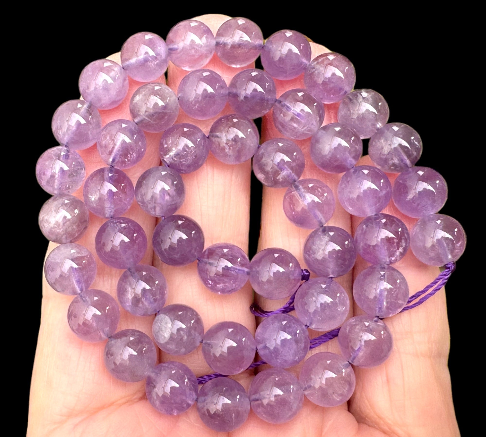 Lavender Amethyst 8mm round natural gemstone beads 15.5" strand