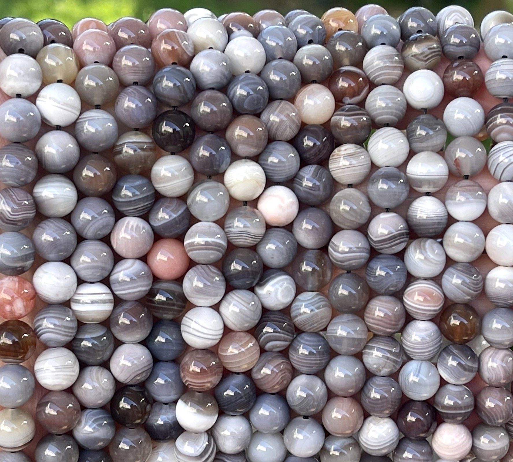 Pink Botswana Agate 8mm round natural gemstone beads 15.5" strand