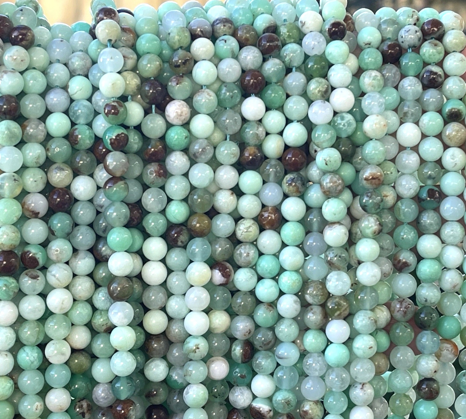 Australian Jade Chrysoprase 6mm round natural gemstone beads 15.5" strand