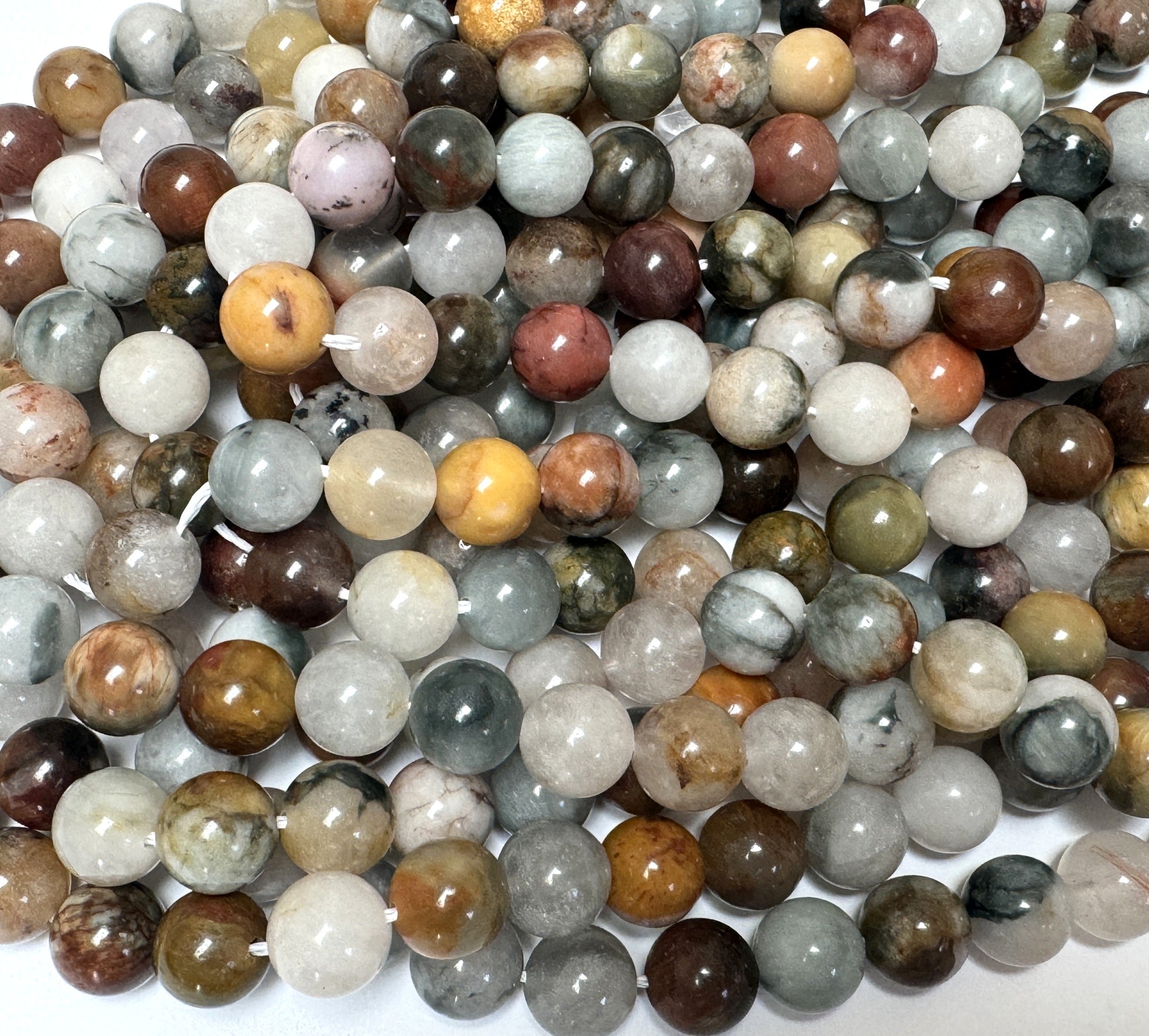 Mixed Quartz 10mm round natural gemstone beads 15.5" strand