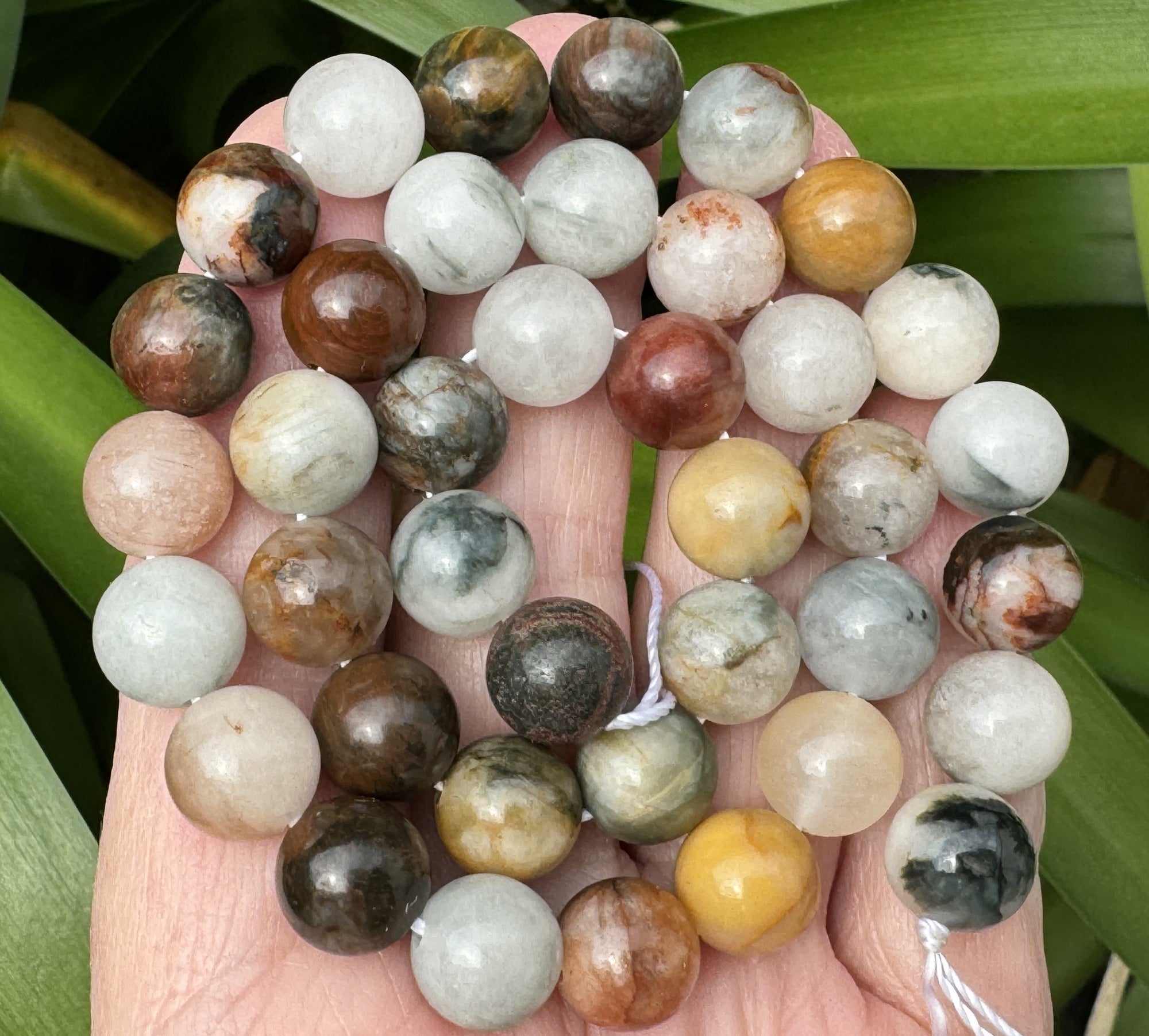 Mixed Quartz 10mm round natural gemstone beads 15.5" strand