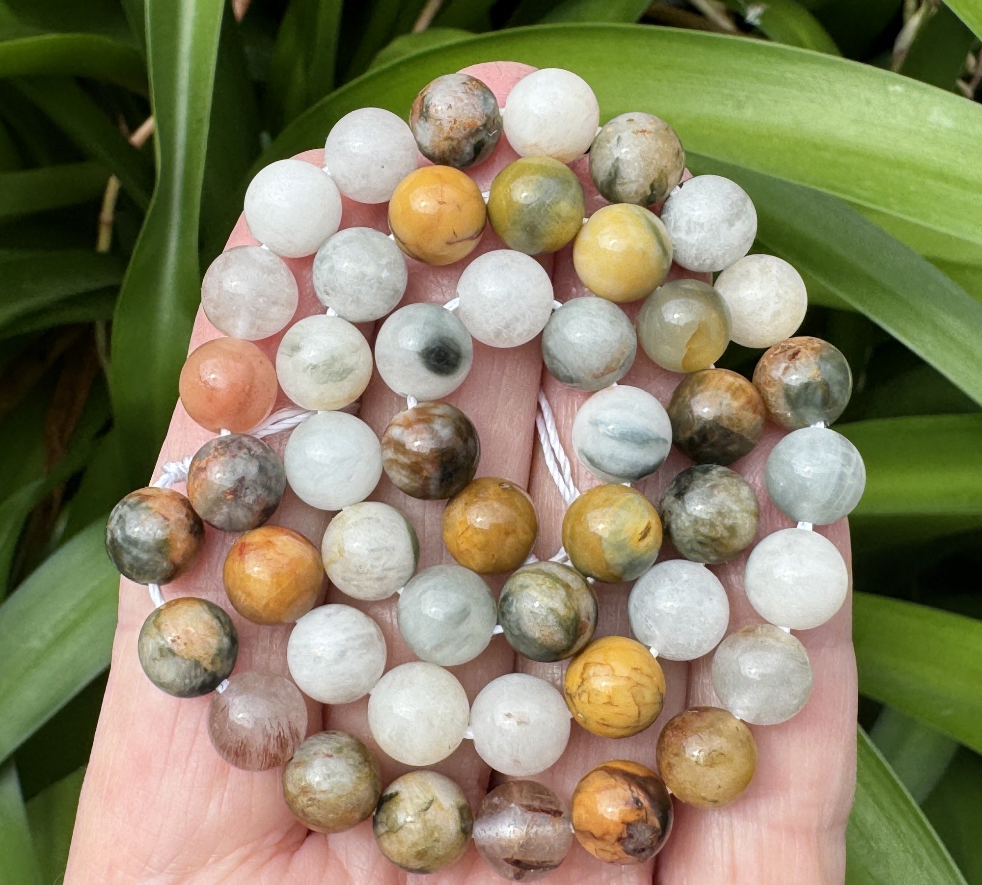 Mixed Quartz 8mm round natural gemstone beads 15.5" strand