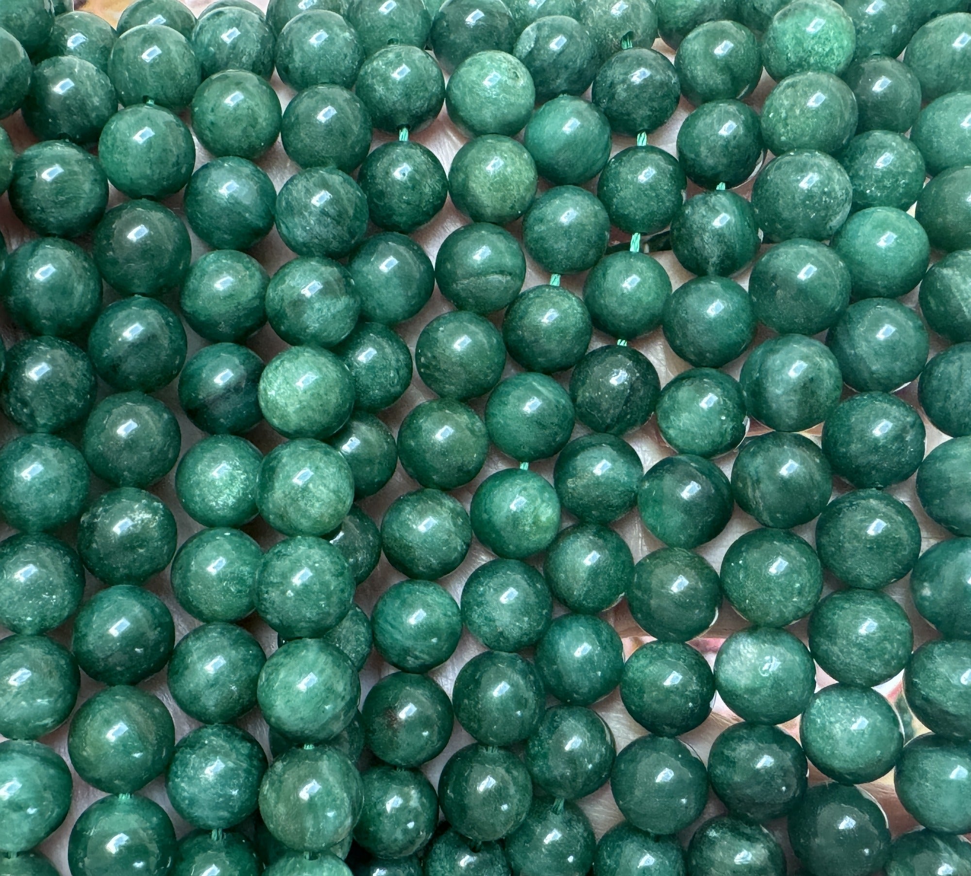 Green Mica in Fuchsite 8mm round natural gemstone beads 15.5" strand