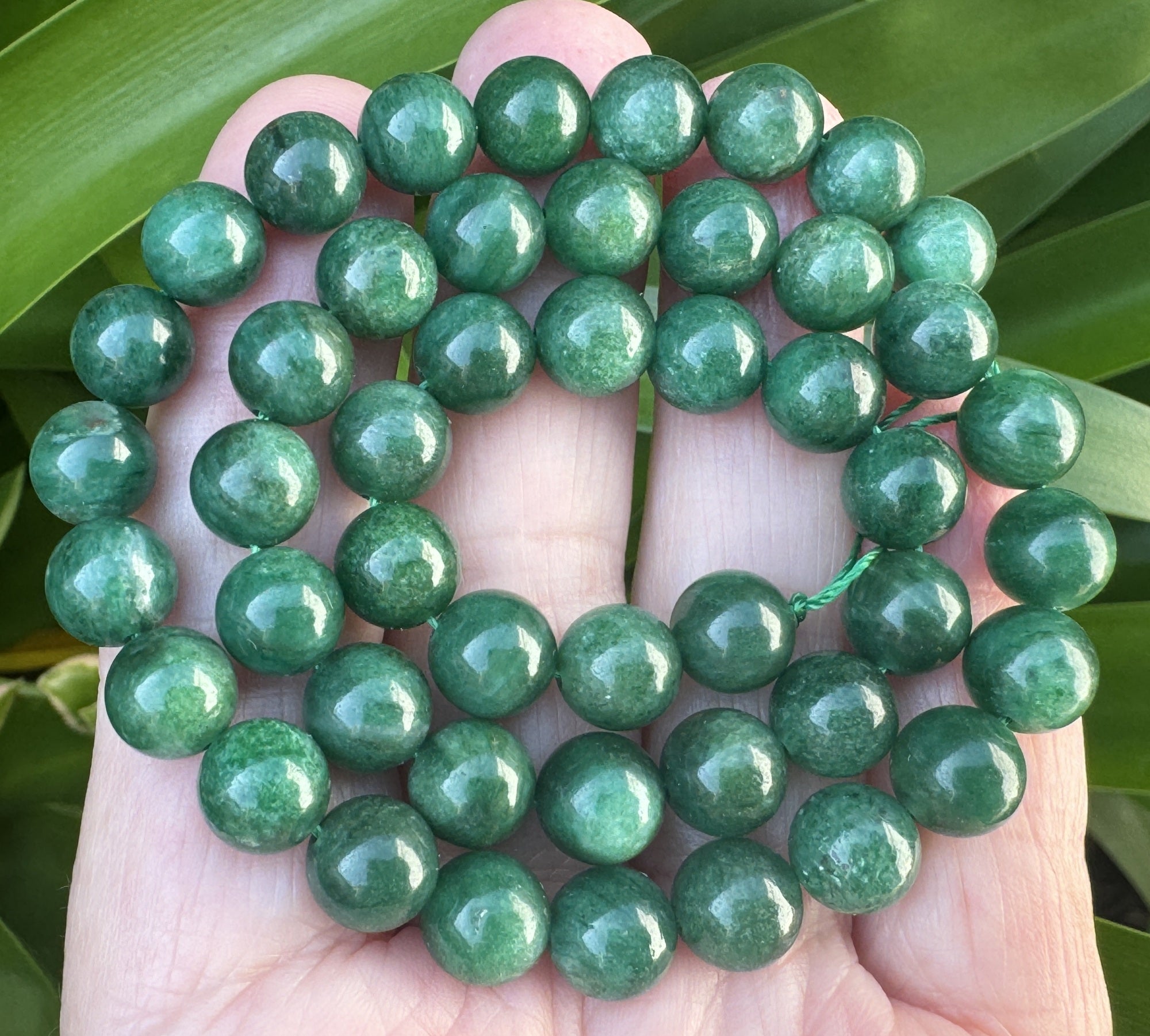 Green Mica in Fuchsite 8mm round natural gemstone beads 15.5" strand