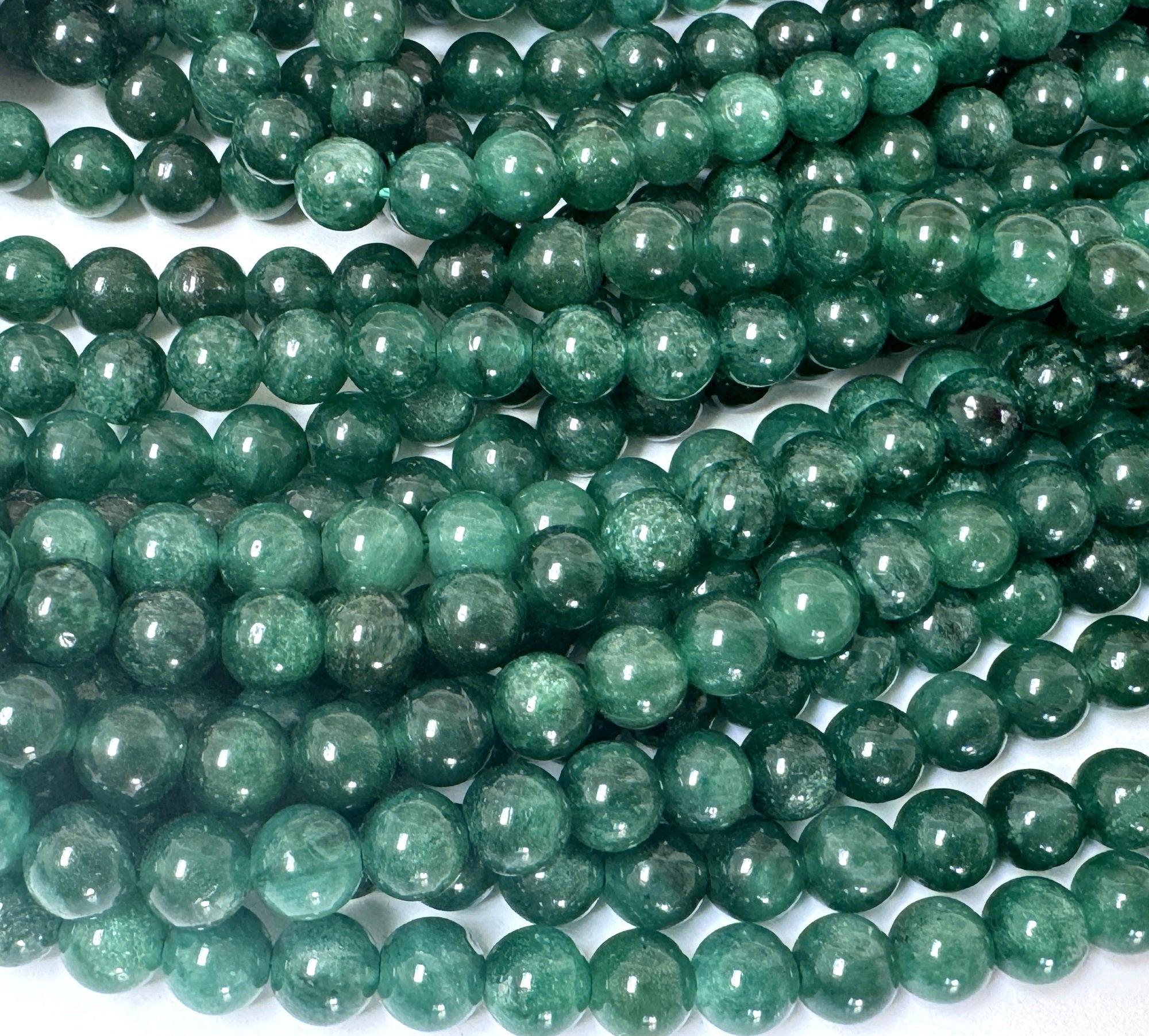 Green Mica in Fuchsite 6mm round natural gemstone beads 15.5" strand