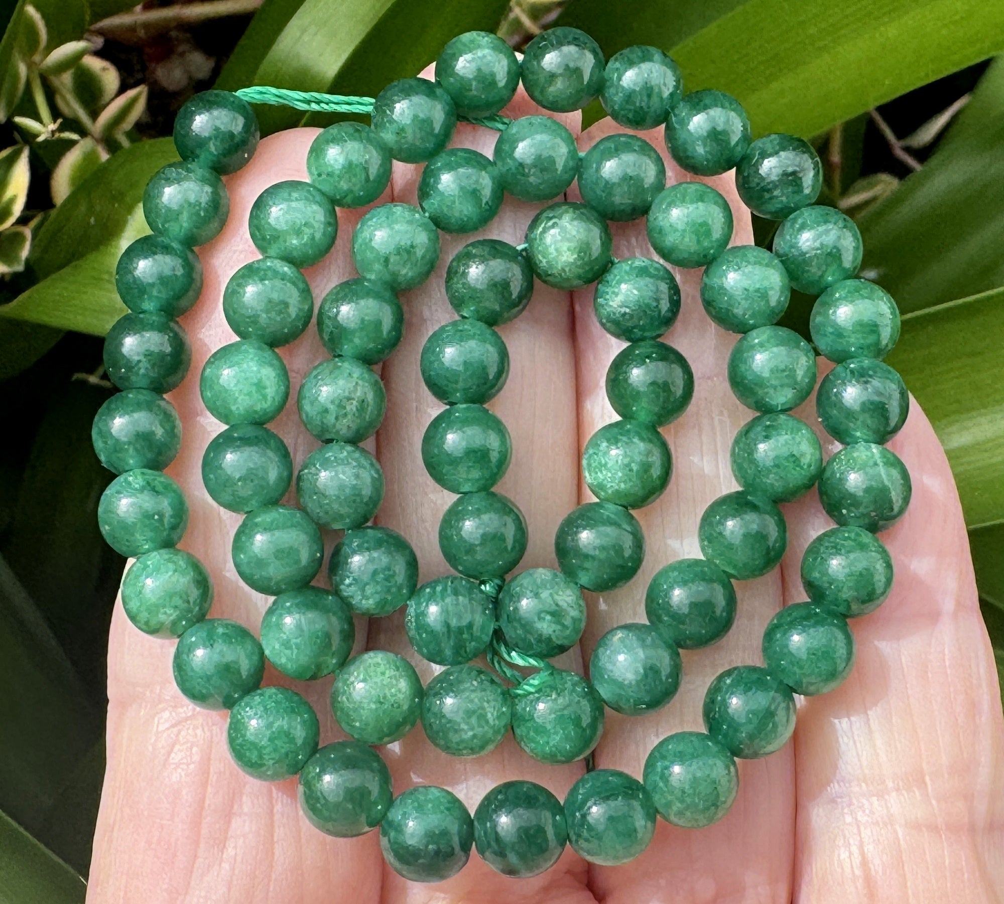 Green Mica in Fuchsite 6mm round natural gemstone beads 15.5" strand