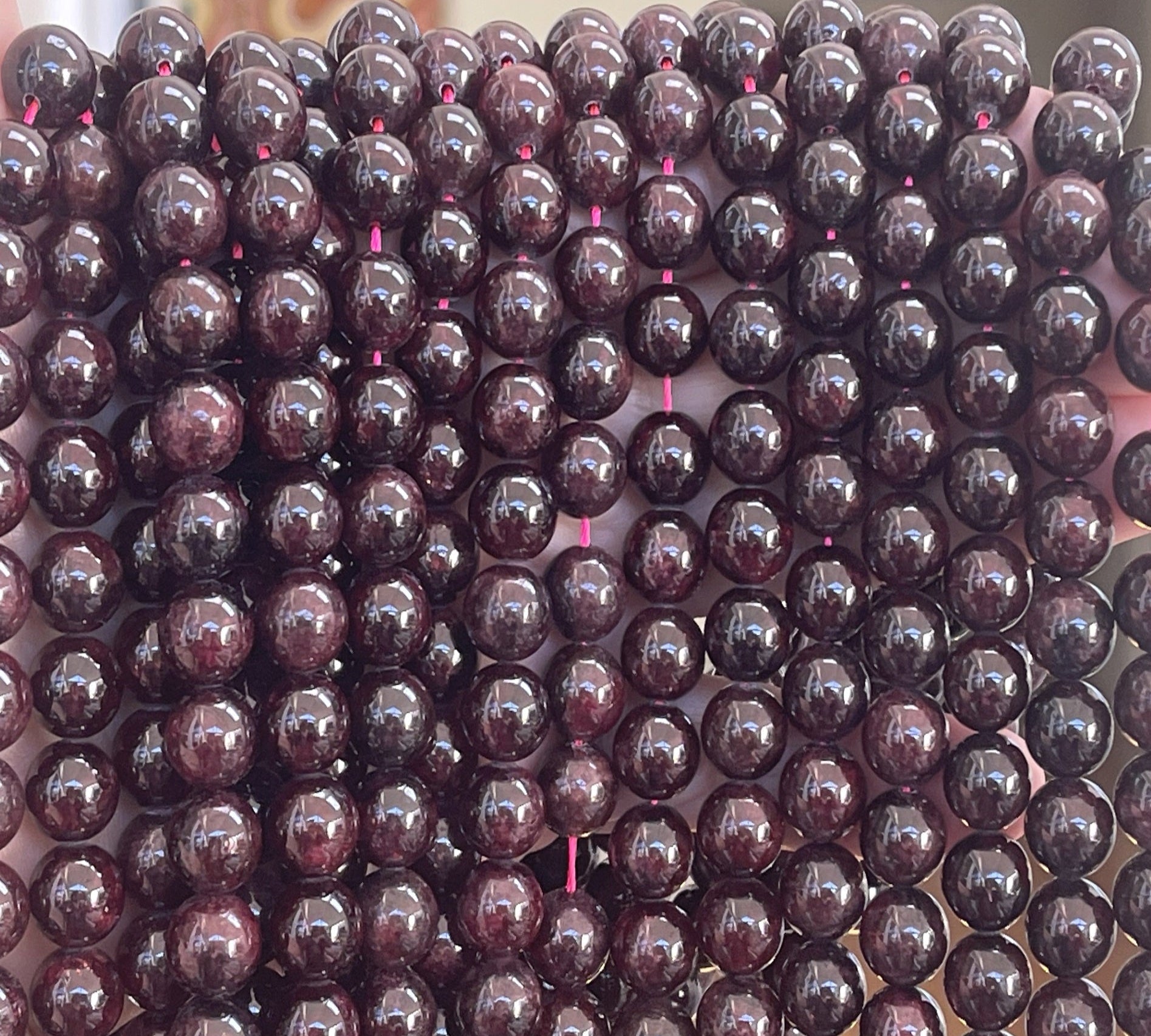 Red Garnet 10mm round gemstone beads 15.5" strand