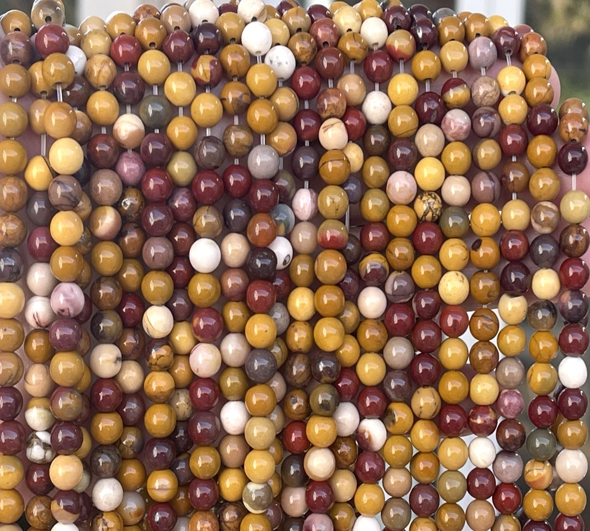 Mookaite Jasper 6mm round polished gemstone beads 15" strand - Oz Beads 