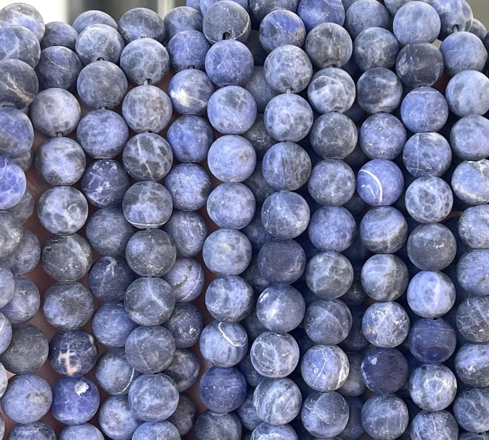 Blue Sodalite 8mm round matte natural gemstone beads 15" strand