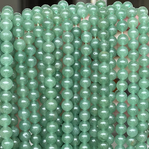 Green Aventurine 8mm round natural gemstone beads 15" strand - Oz Beads 