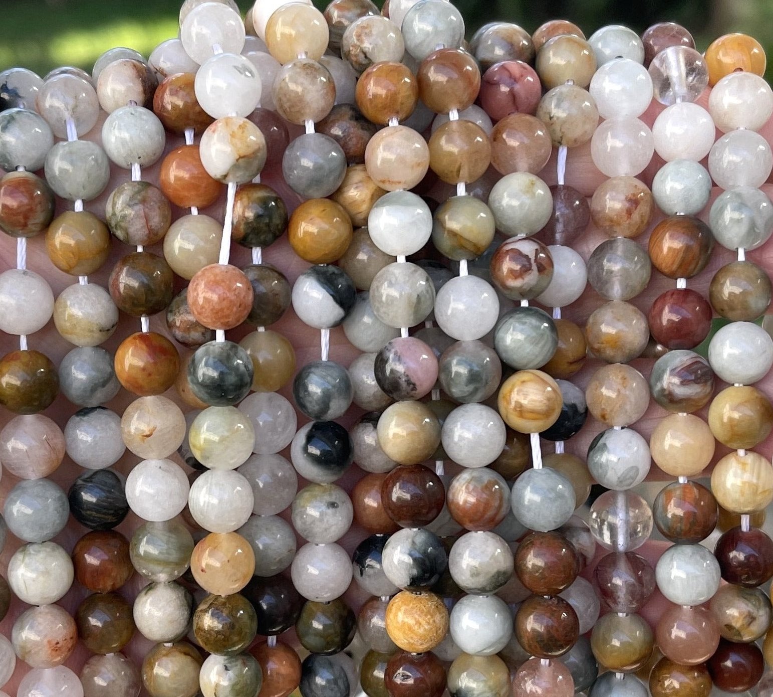 Multi-Color Quartz 8mm round gemstone beads 15.5" strand