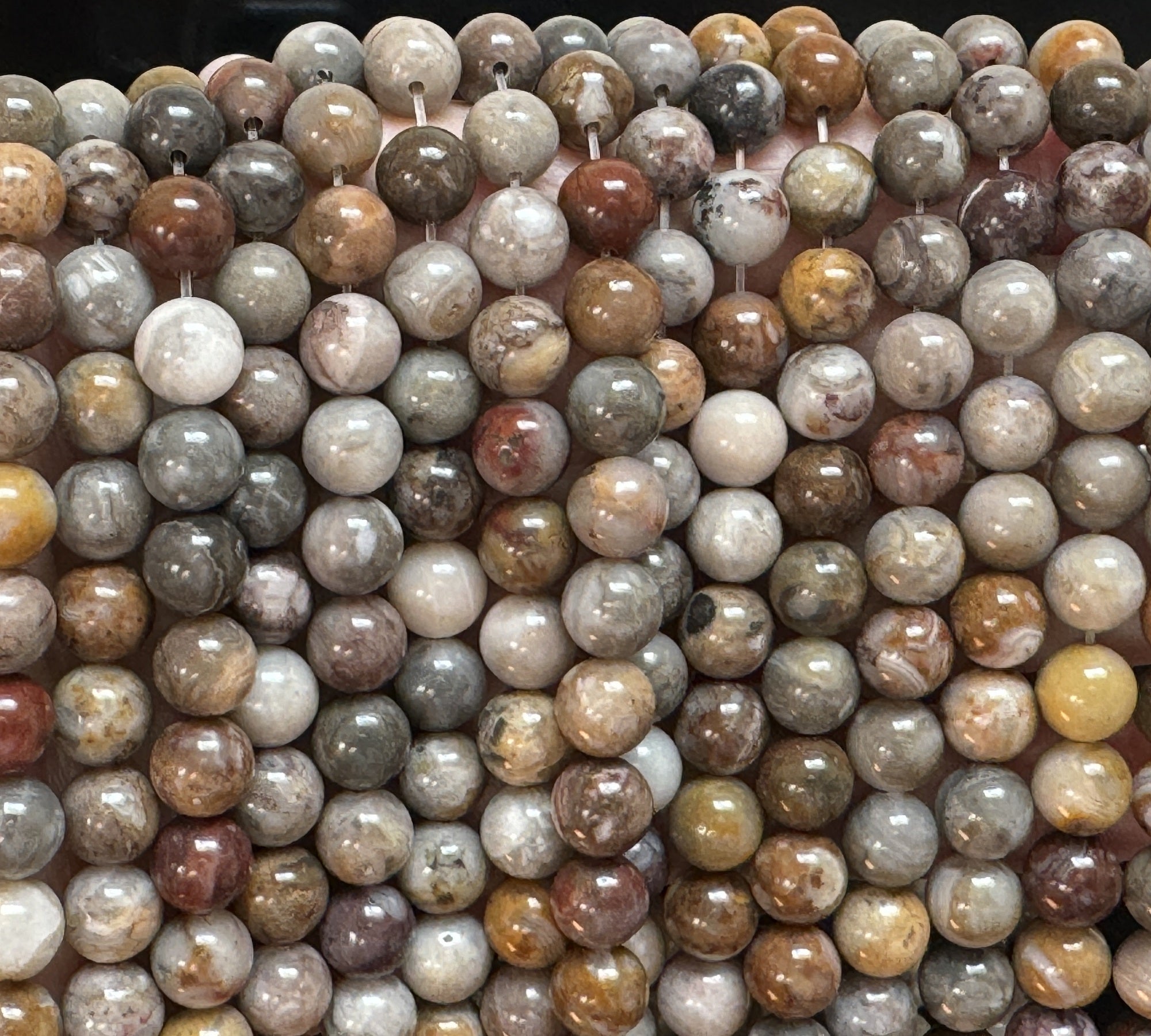 Gobi Agate 8mm round natural gemstone beads 15" strand