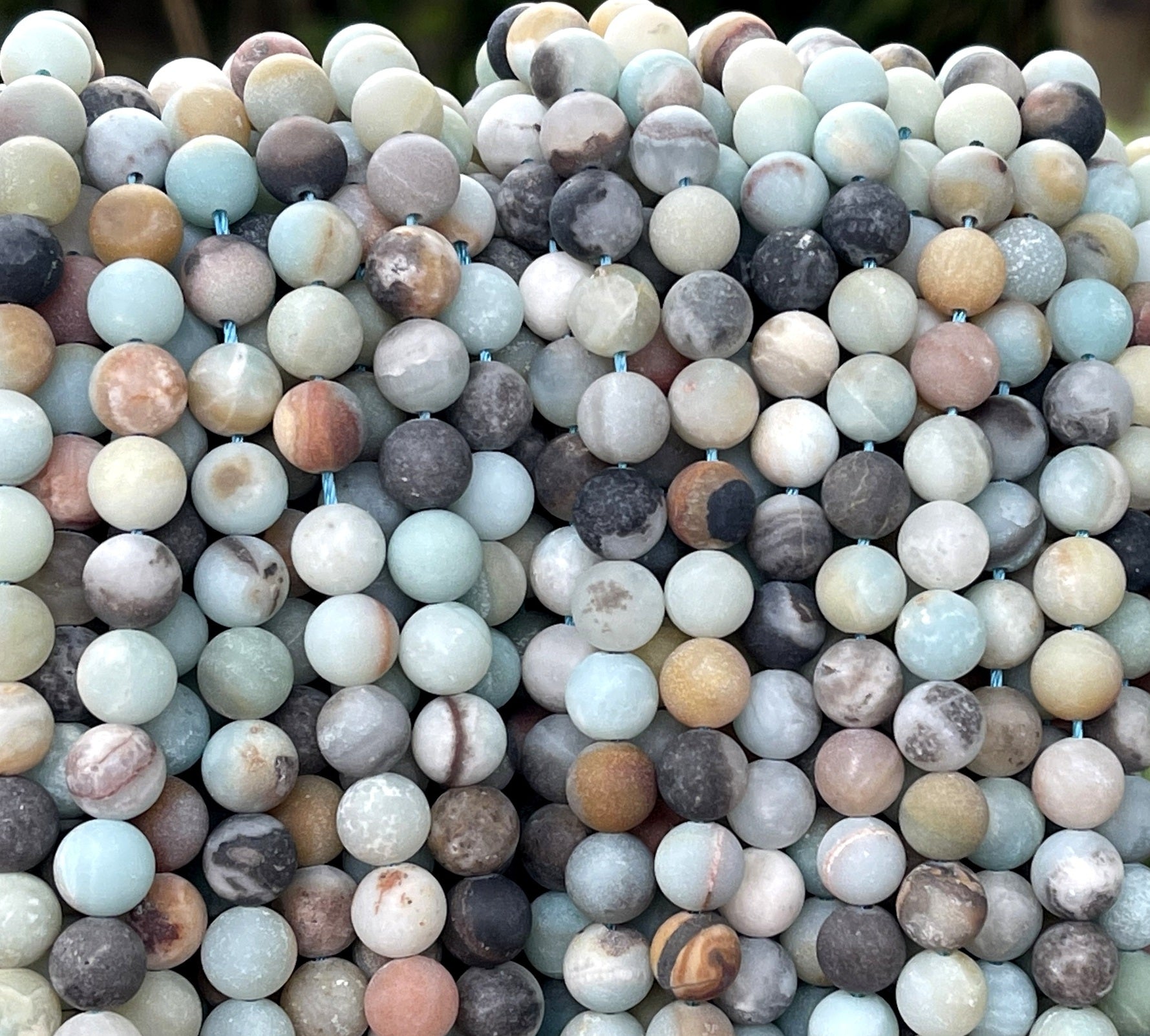 Amazonite matte 8mm round gemstone beads 15.5" strand