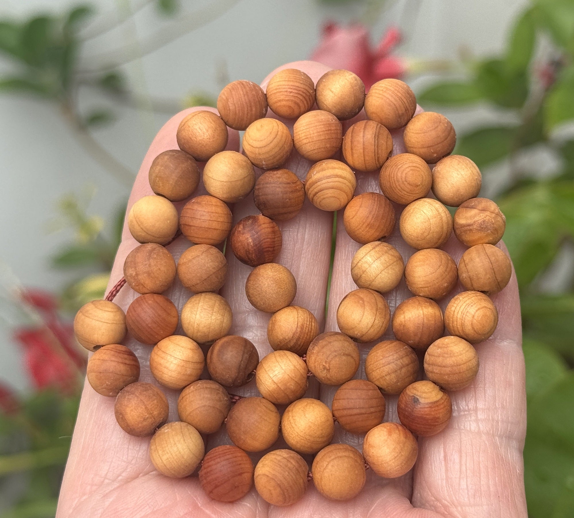 Golden Sandalwood 8mm round natural aromatic wood beads 15.5" strand