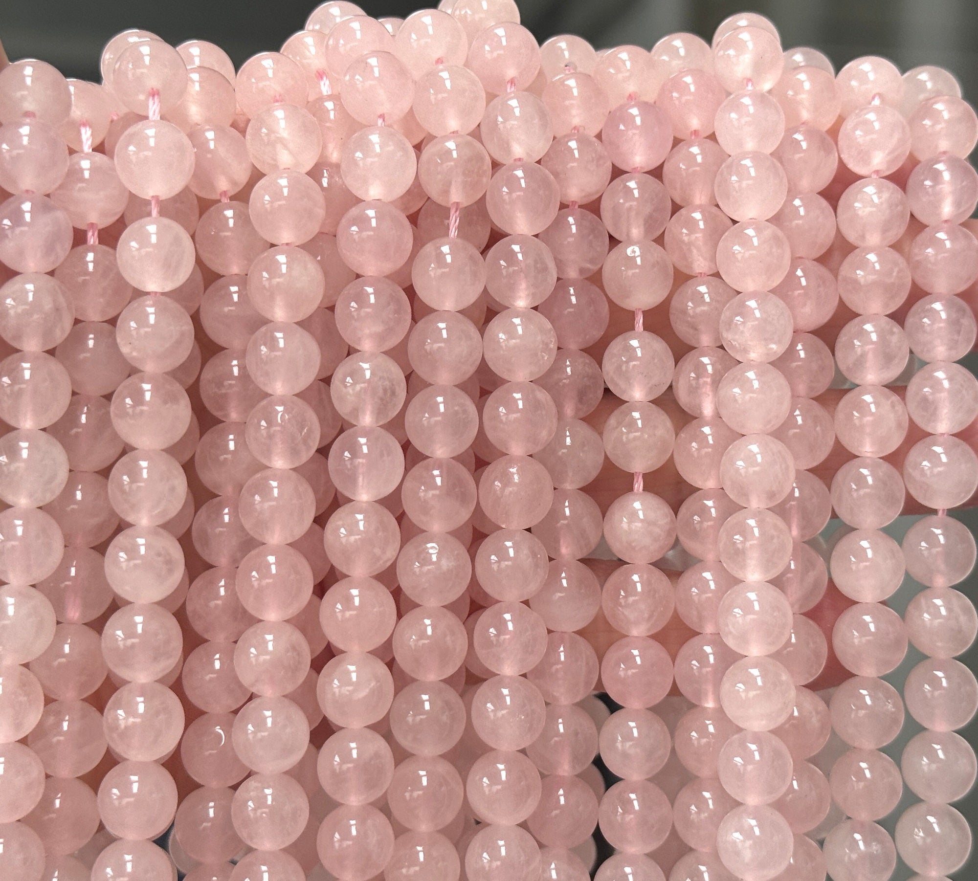 Rose Quartz 8mm round natural gemstone beads 15.5" strand