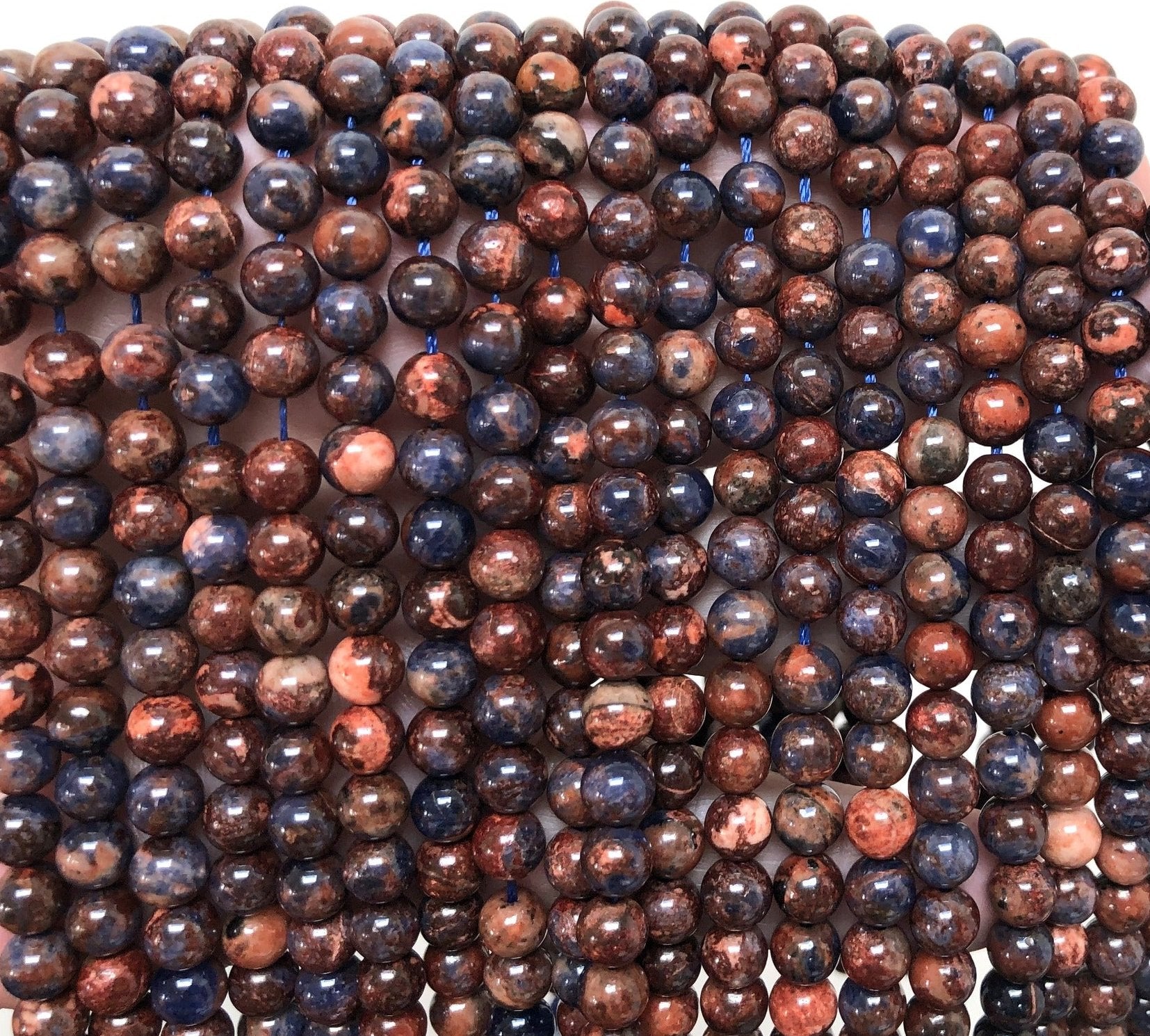 Orange Sodalite 6mm round natural gemstone beads 16" strand - Oz Beads 