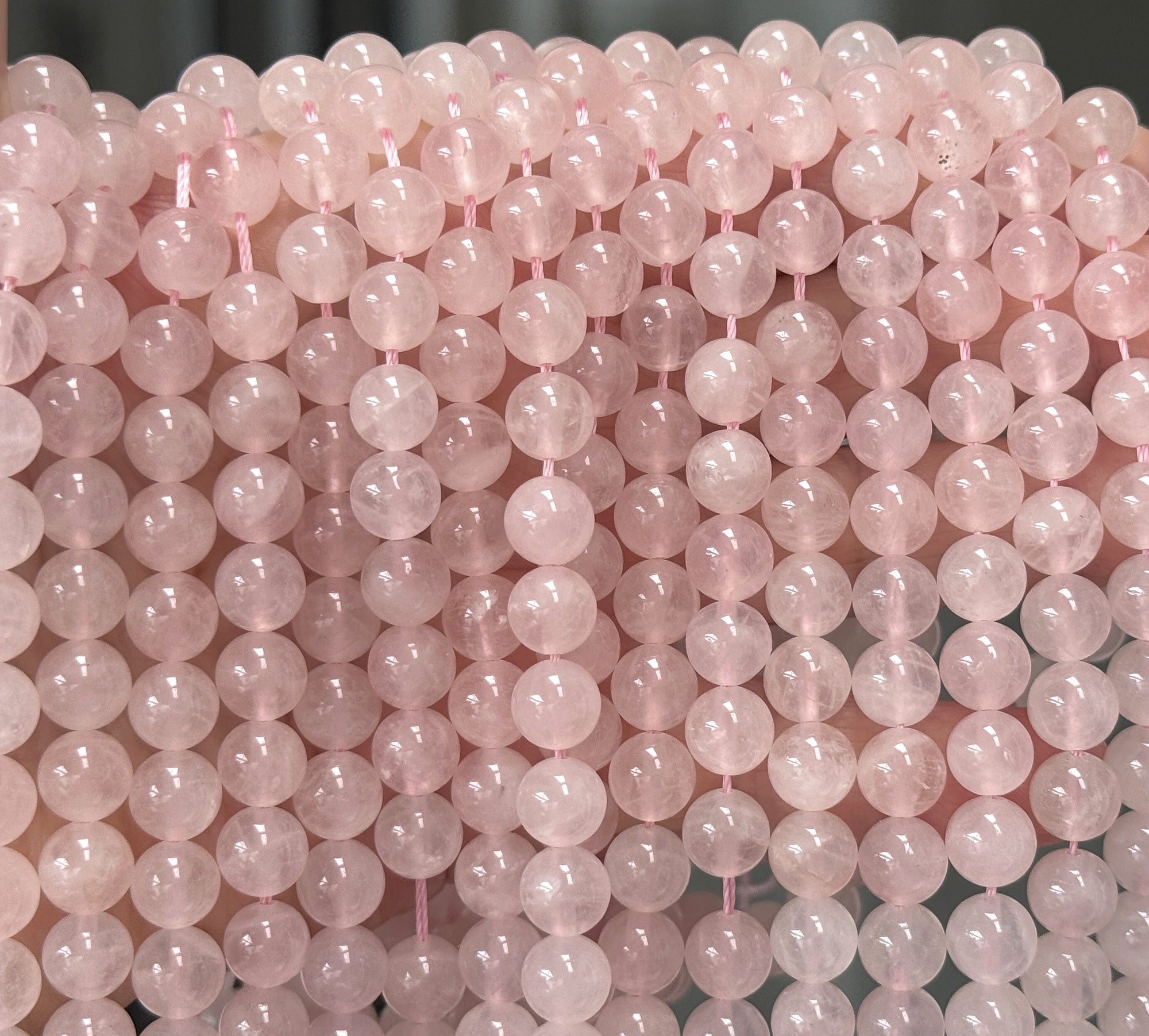 Rose Quartz 8mm round natural gemstone beads 15.5" strand