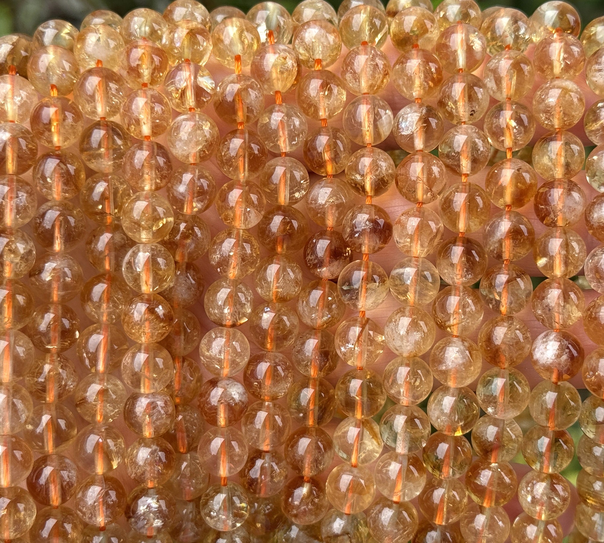 Citrine 8mm round natural gemstone gemstone beads 15" strand