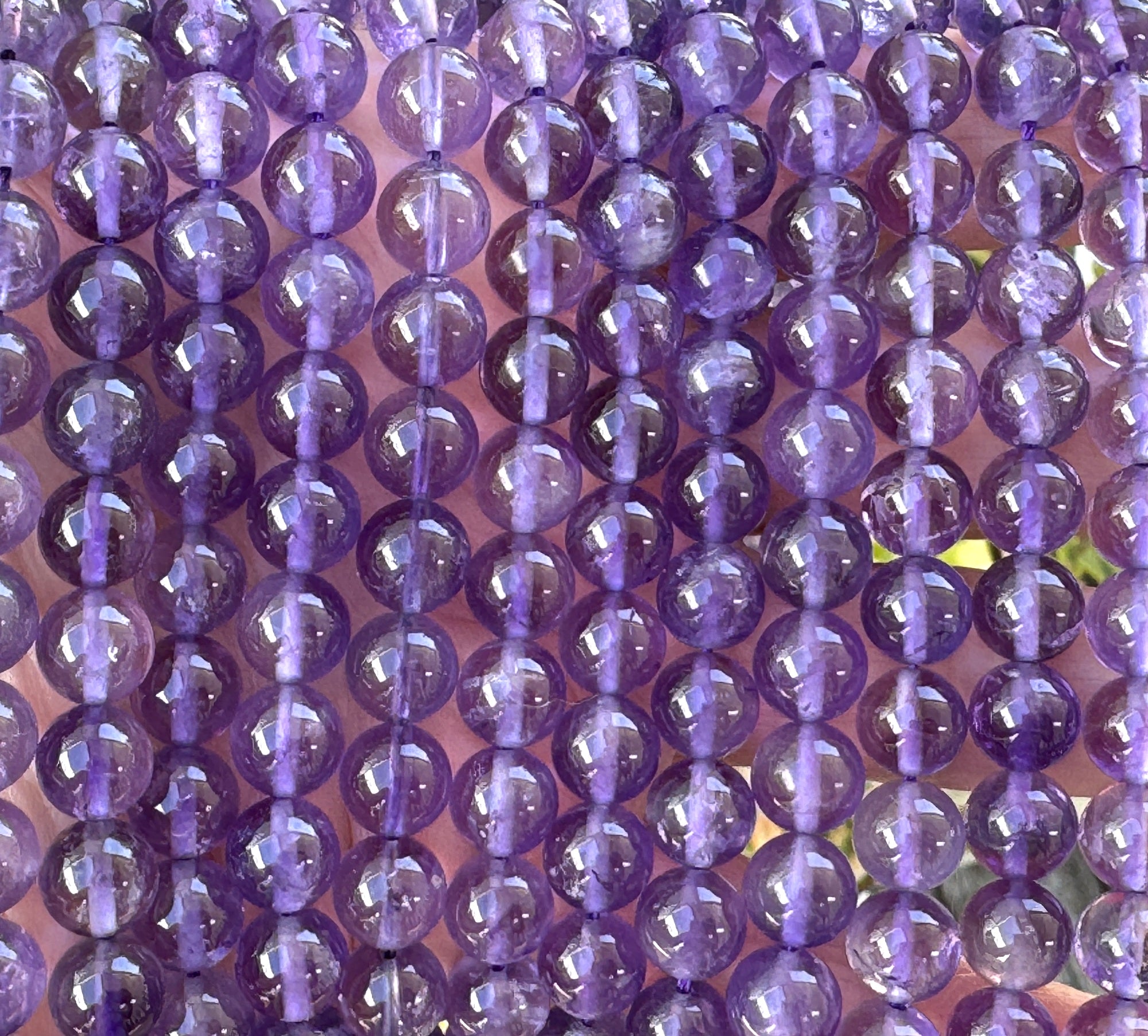 Amethyst 8mm round natural gemstone beads 15" strand