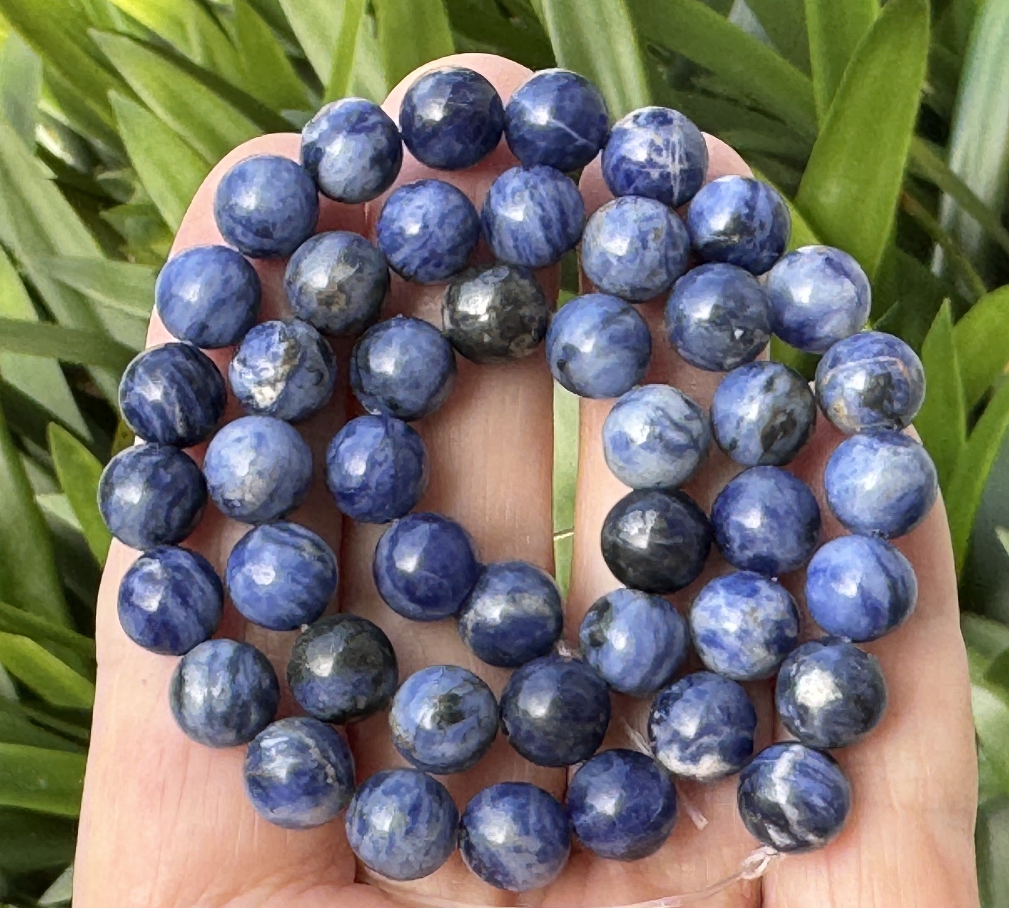 Blue Sodalite 8mm round polished natural gemstone beads 15" strand