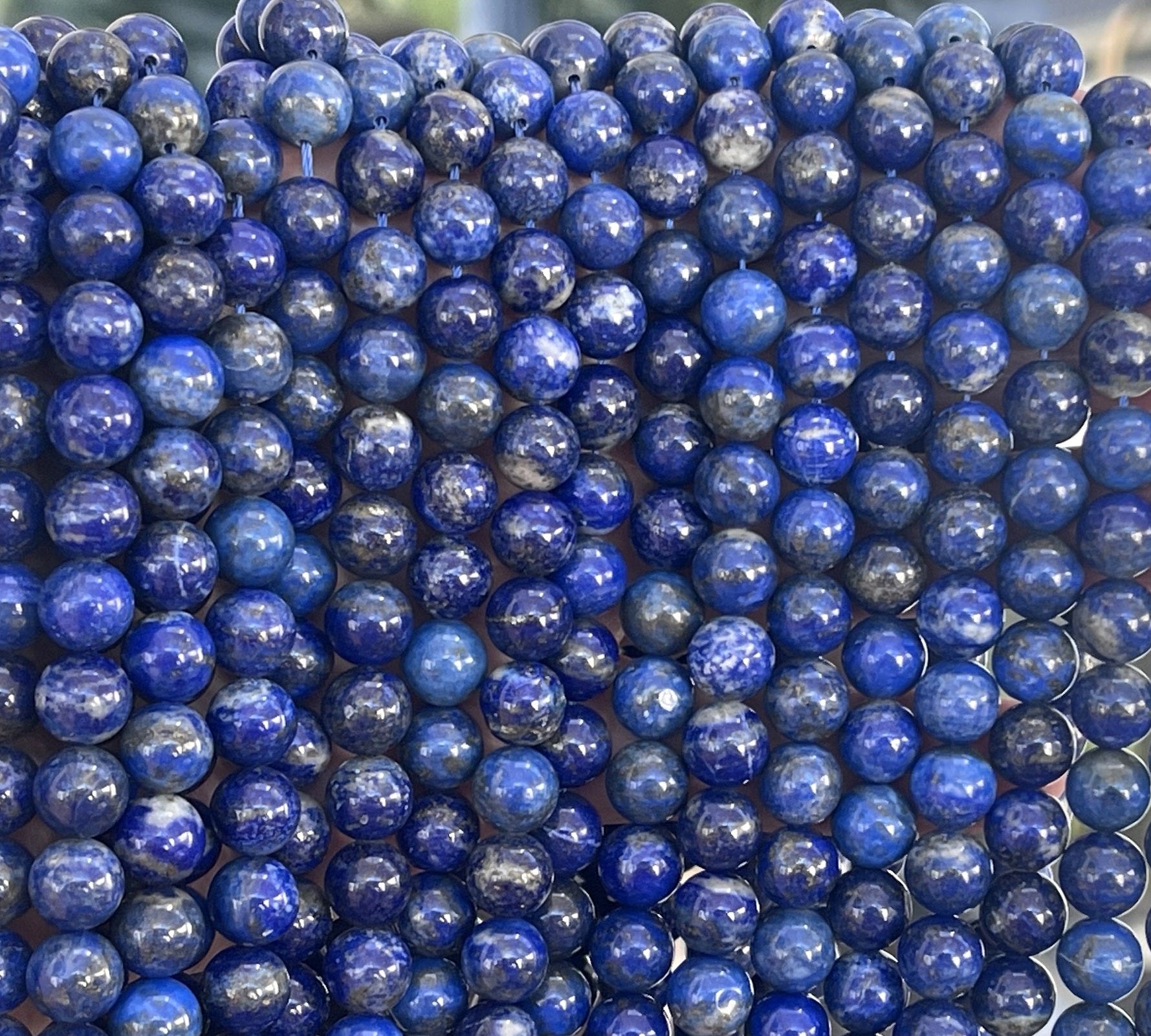 Lapis Lazuli 8mm round natural gemstone beads 15" strand