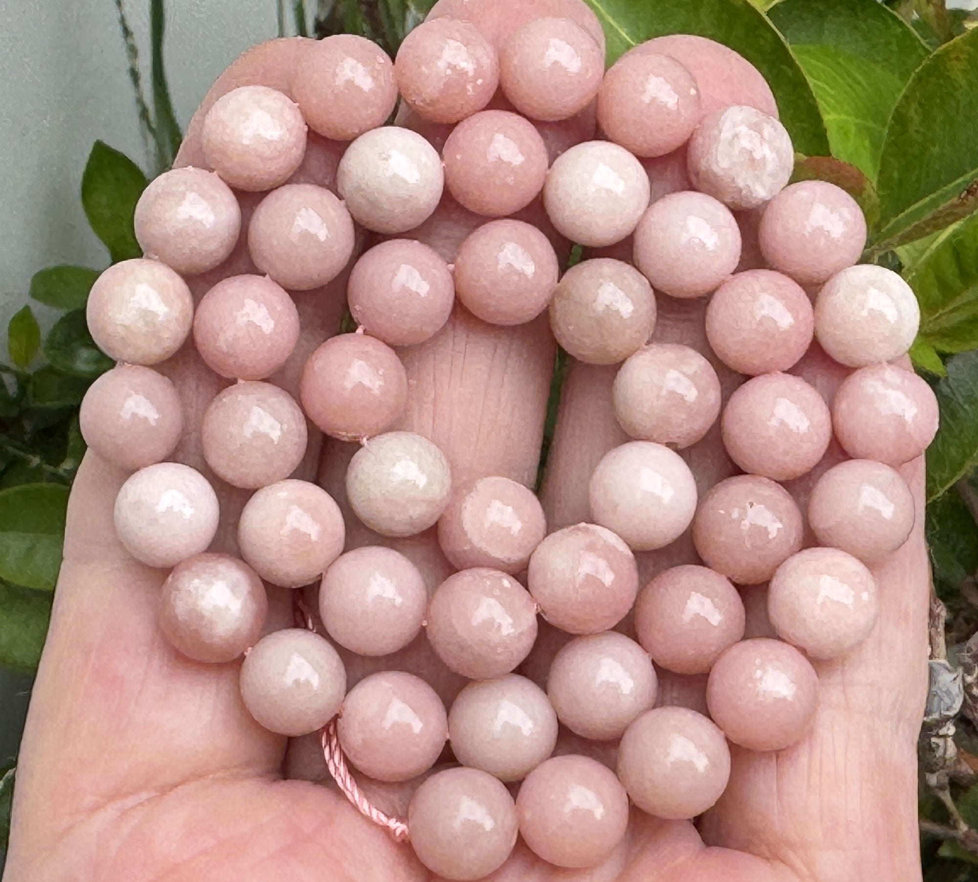 Chinese Pink Opal 8mm round natural gemstone beads 15" strand