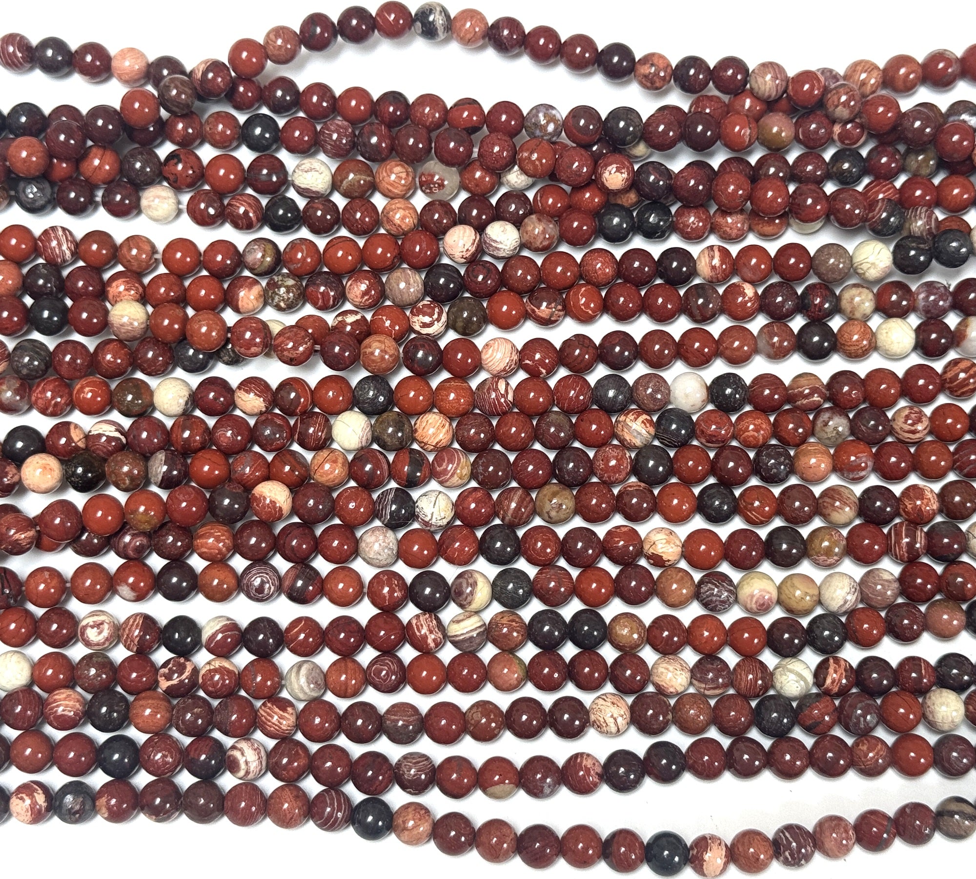 Australian Red Snakeskin Jasper 6mm round natural gemstone beads 15" strand