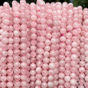 Madagascar Rose Quartz 6mm round natural gemstone beads 15.5" strand - Oz Beads 