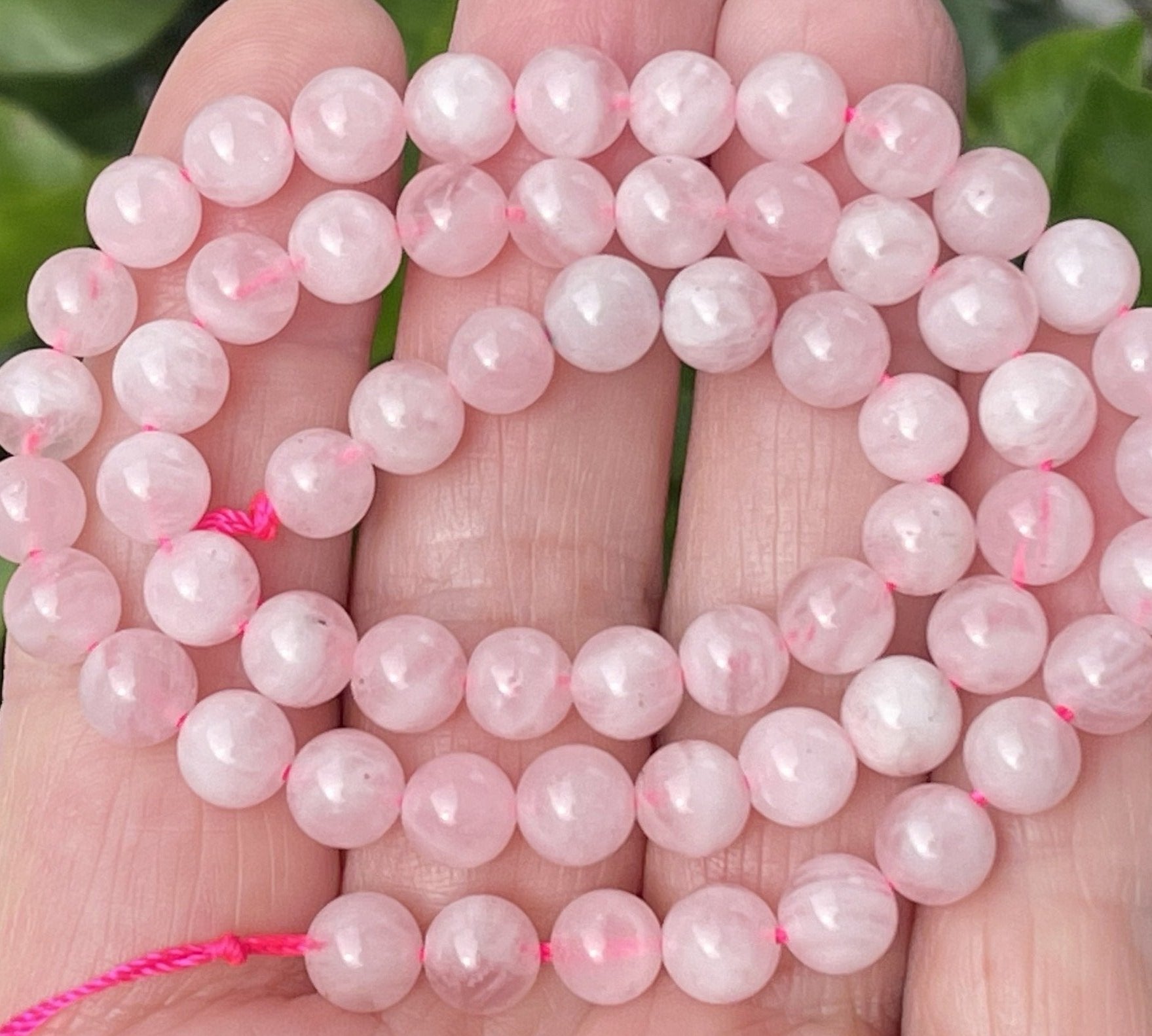 Madagascar Rose Quartz 6mm round natural gemstone beads 15.5" strand - Oz Beads 