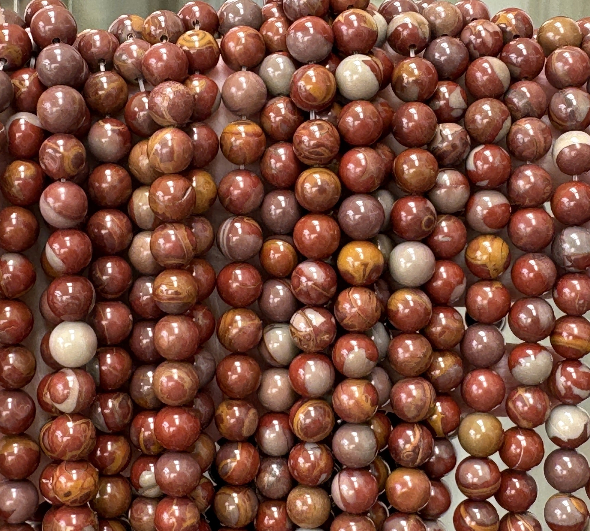 Australian Noreena Jasper 8mm round natural gemstone beads 15" strand