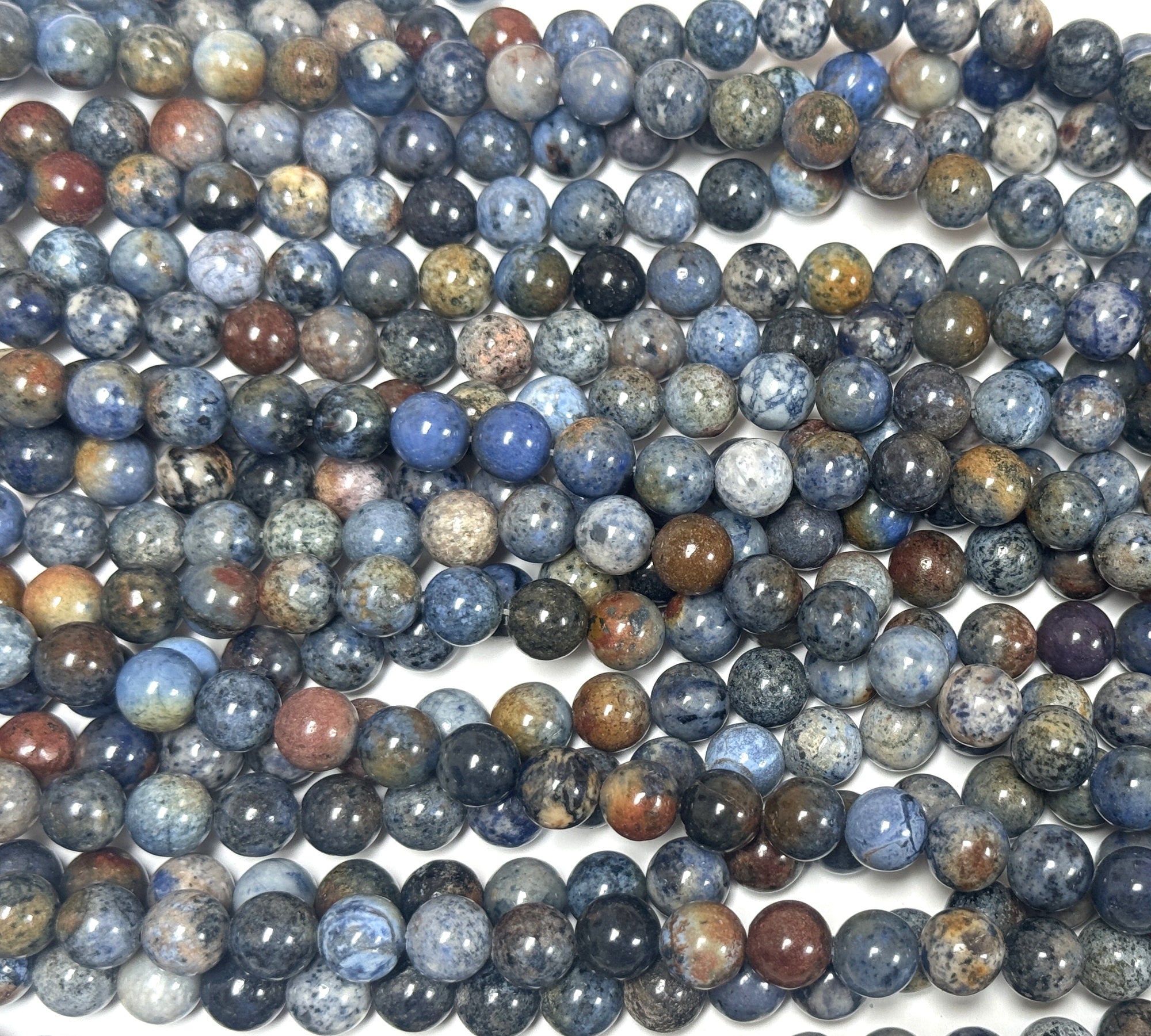 Sunset Dumortierite 8mm round natural gemstone beads 15" strand