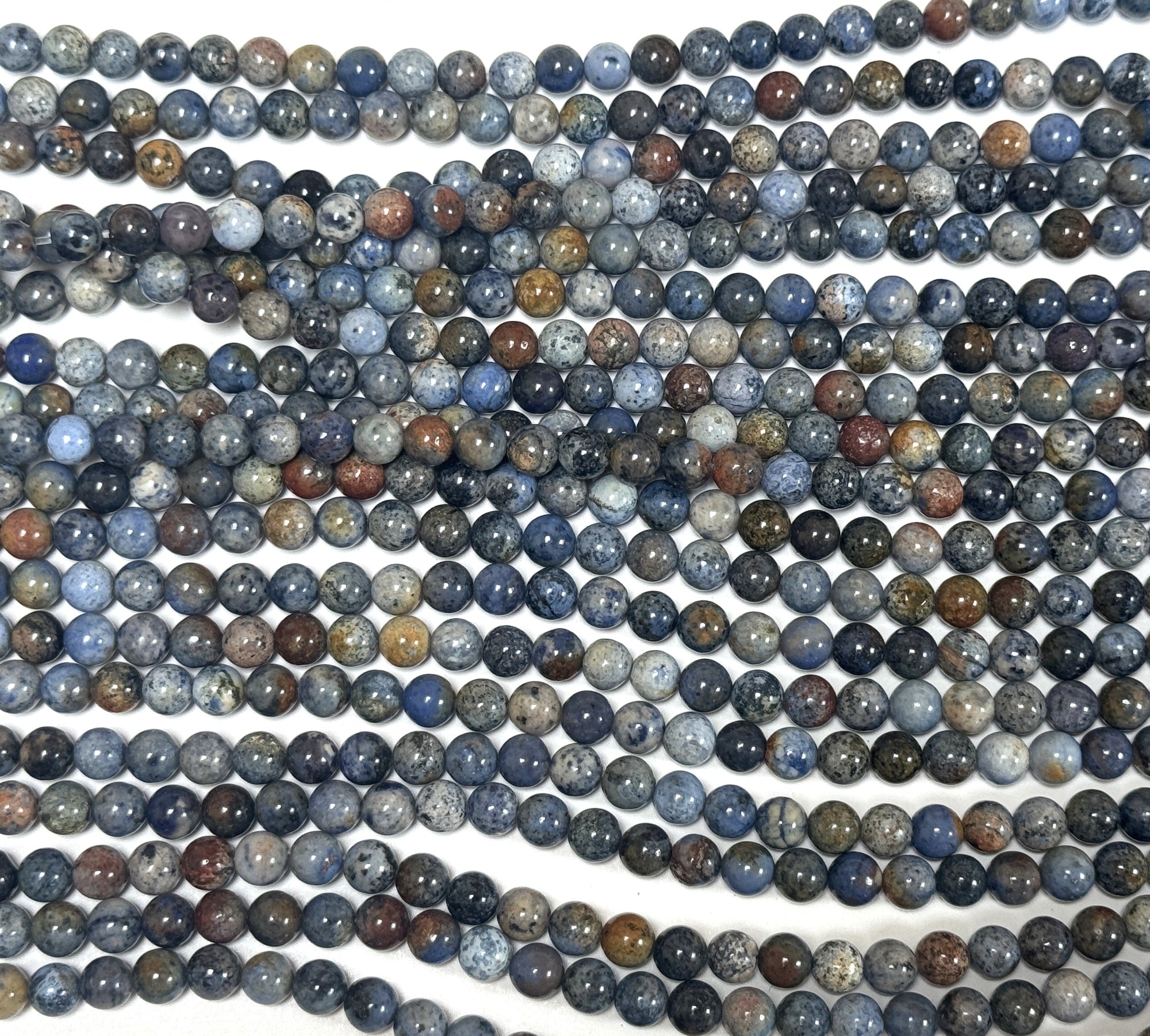 Sunset Dumortierite 6mm round natural gemstone beads 15" strand