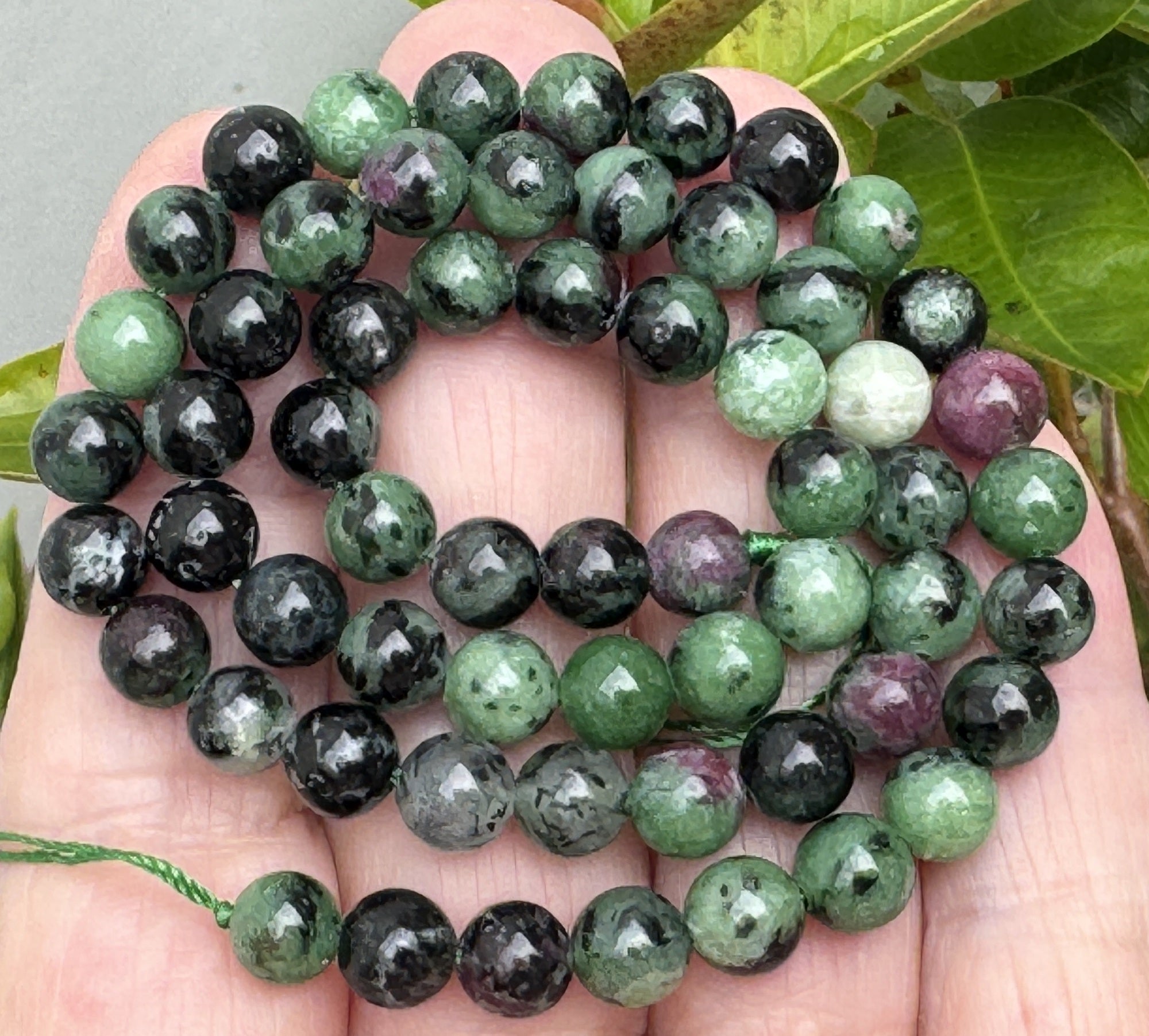 Ruby Zoisite 6mm round natural gemstone beads 15" strand