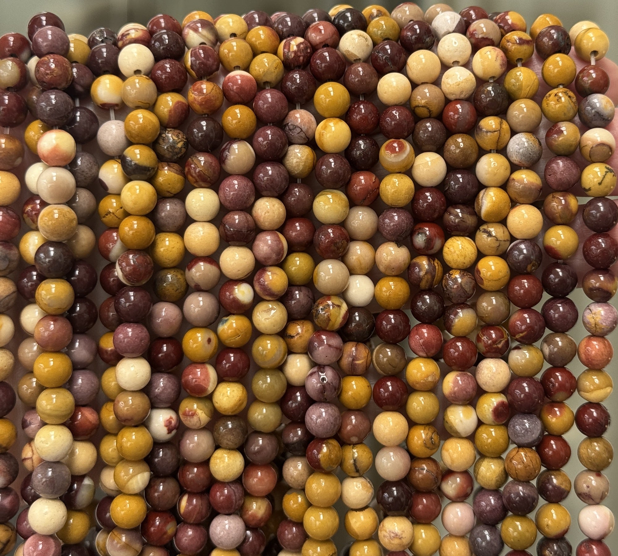 Mookaite Jasper 6mm round polished gemstone beads 15" strand