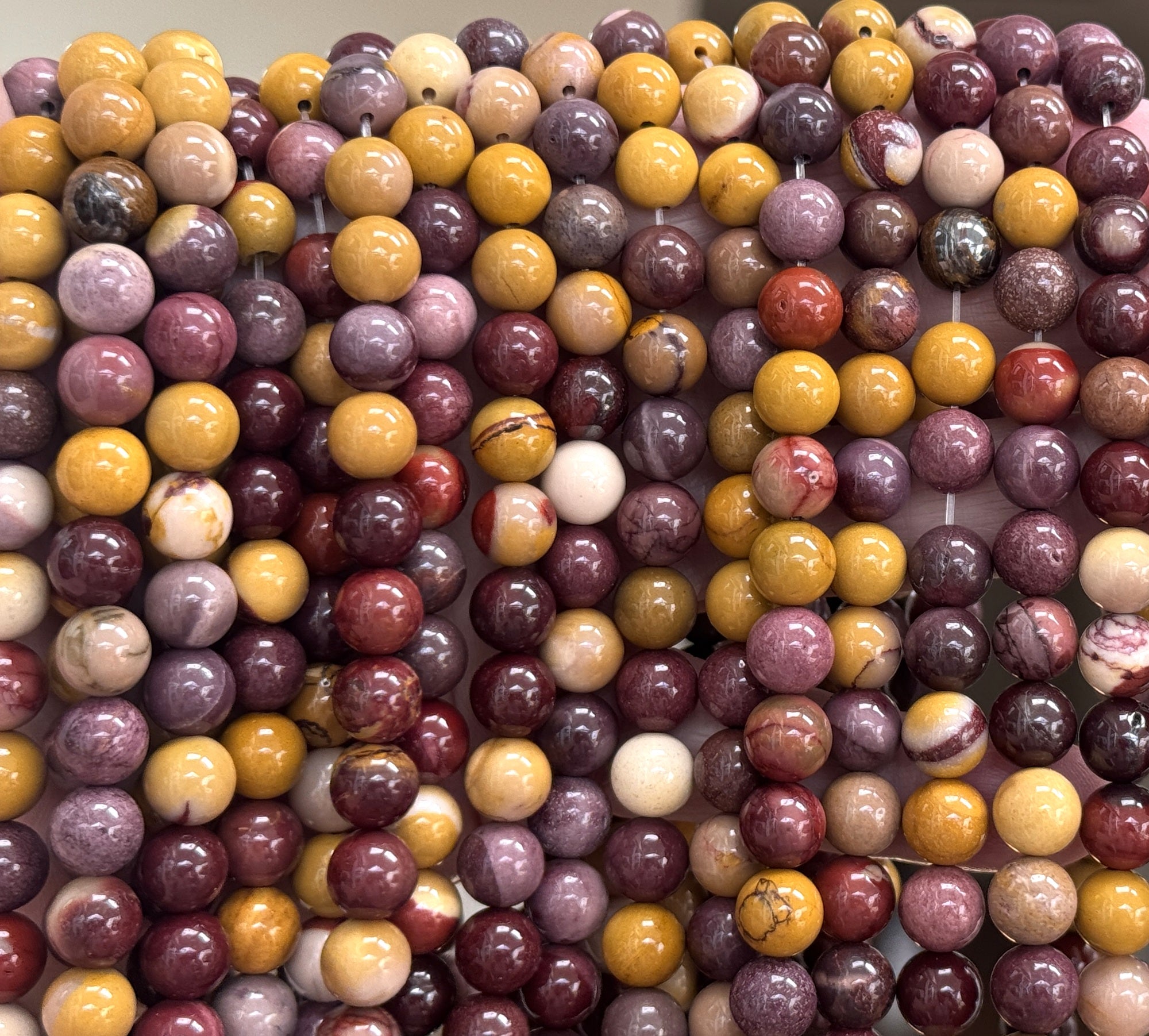 Mookaite Jasper 8mm round polished gemstone beads 15" strand