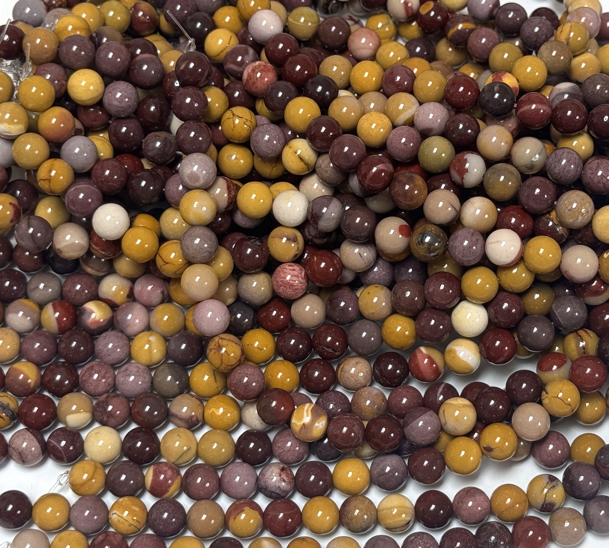 Mookaite Jasper 8mm round polished gemstone beads 15" strand