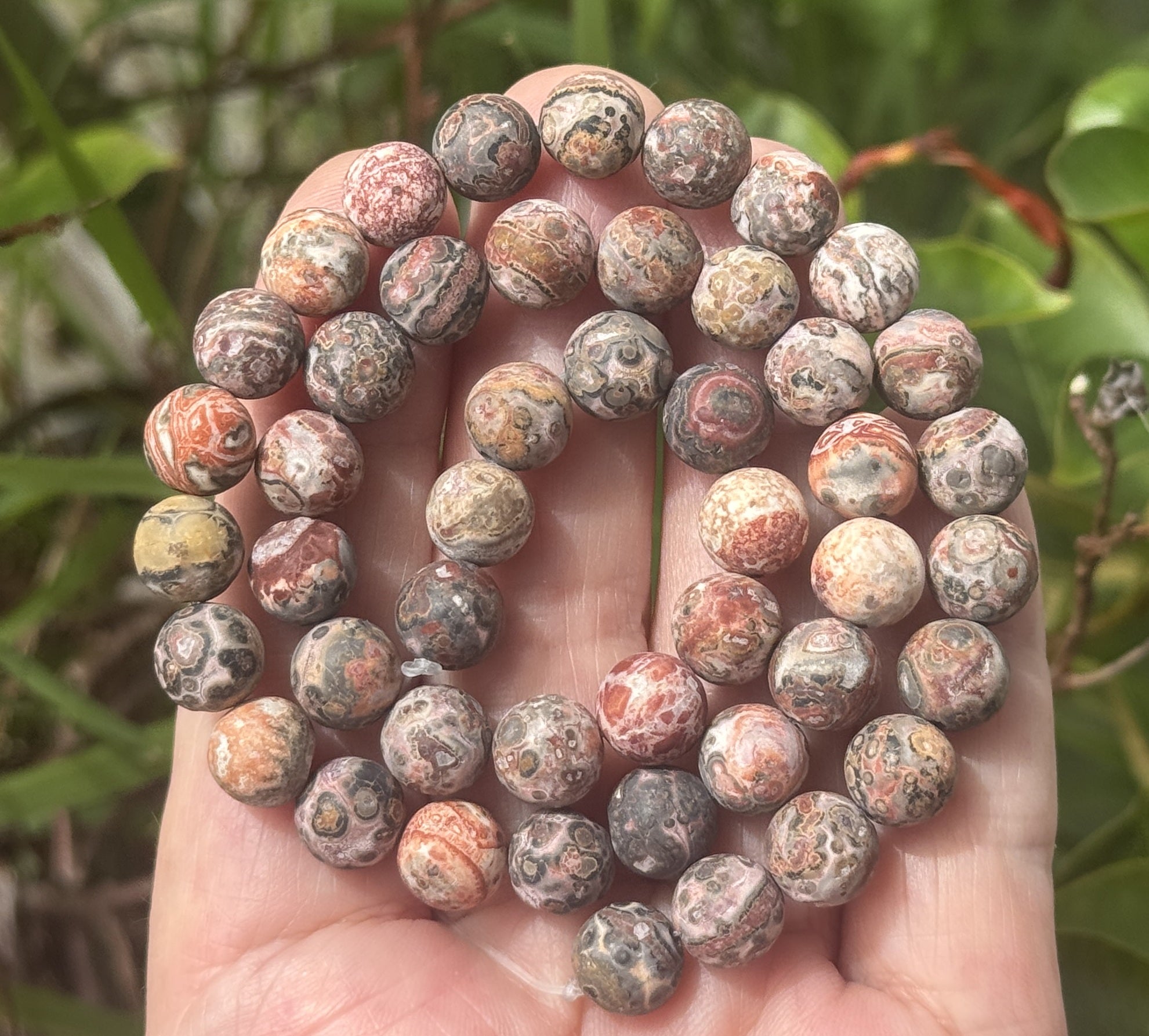 Leopard Skin Jasper matte 8mm round natural gemstone beads 15.5" strand