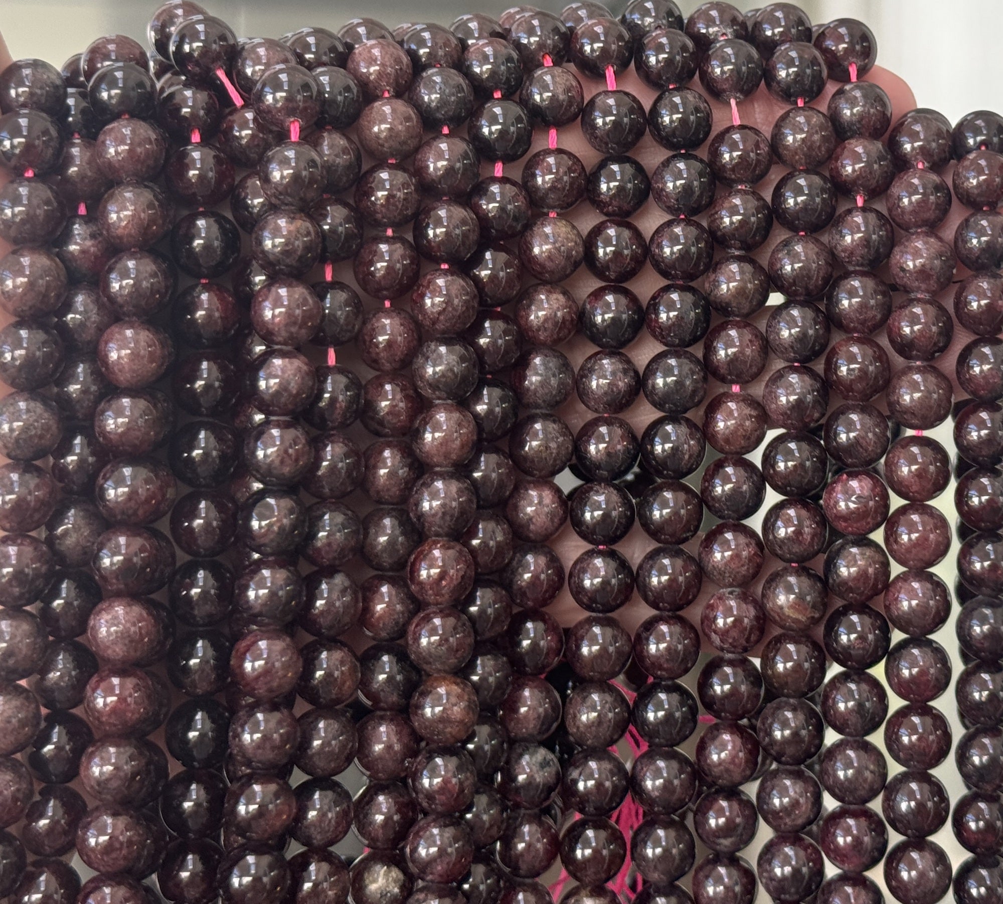 Red Garnet 8mm round natural gemstone beads 15.5" strand