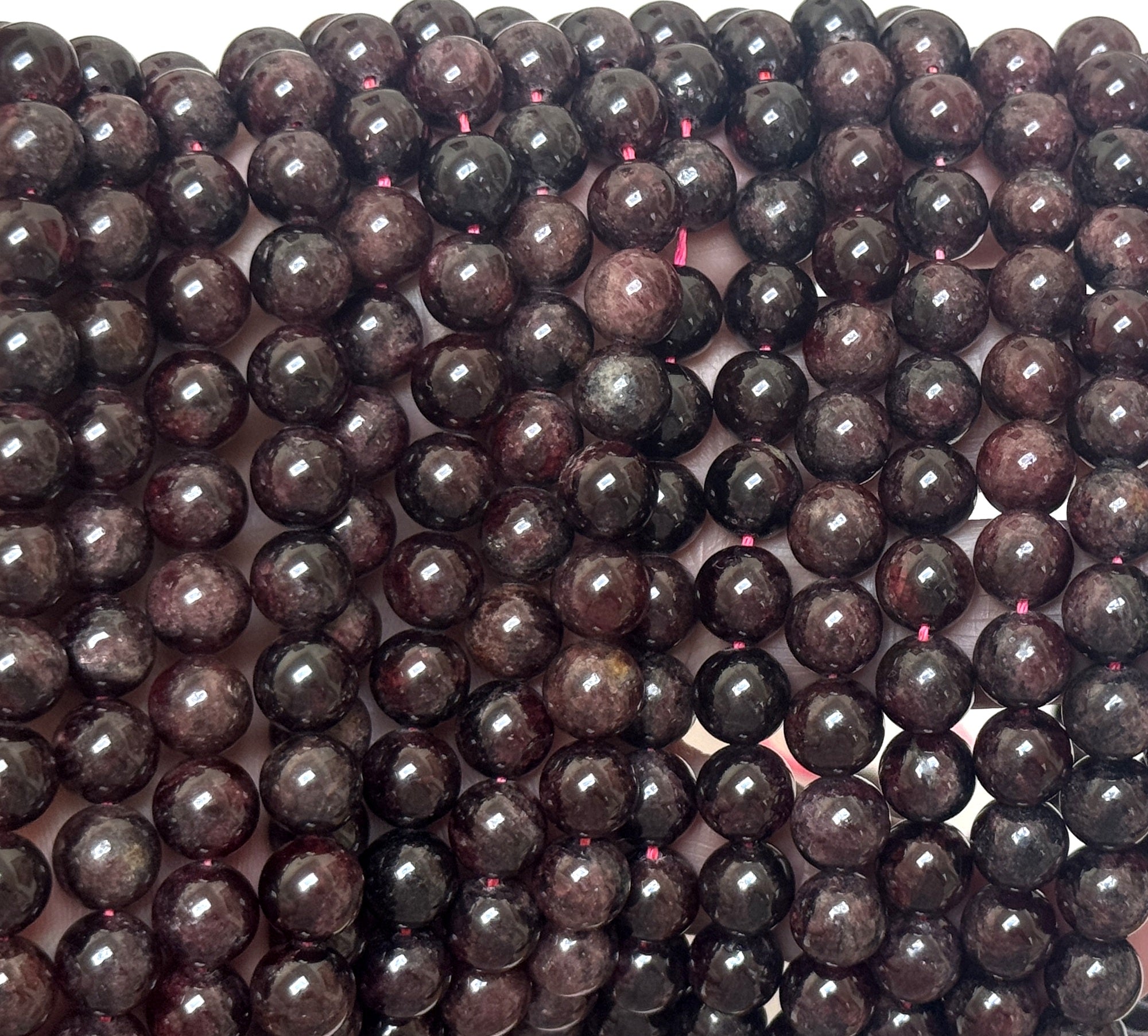 Red Garnet 8mm round natural gemstone beads 15.5" strand