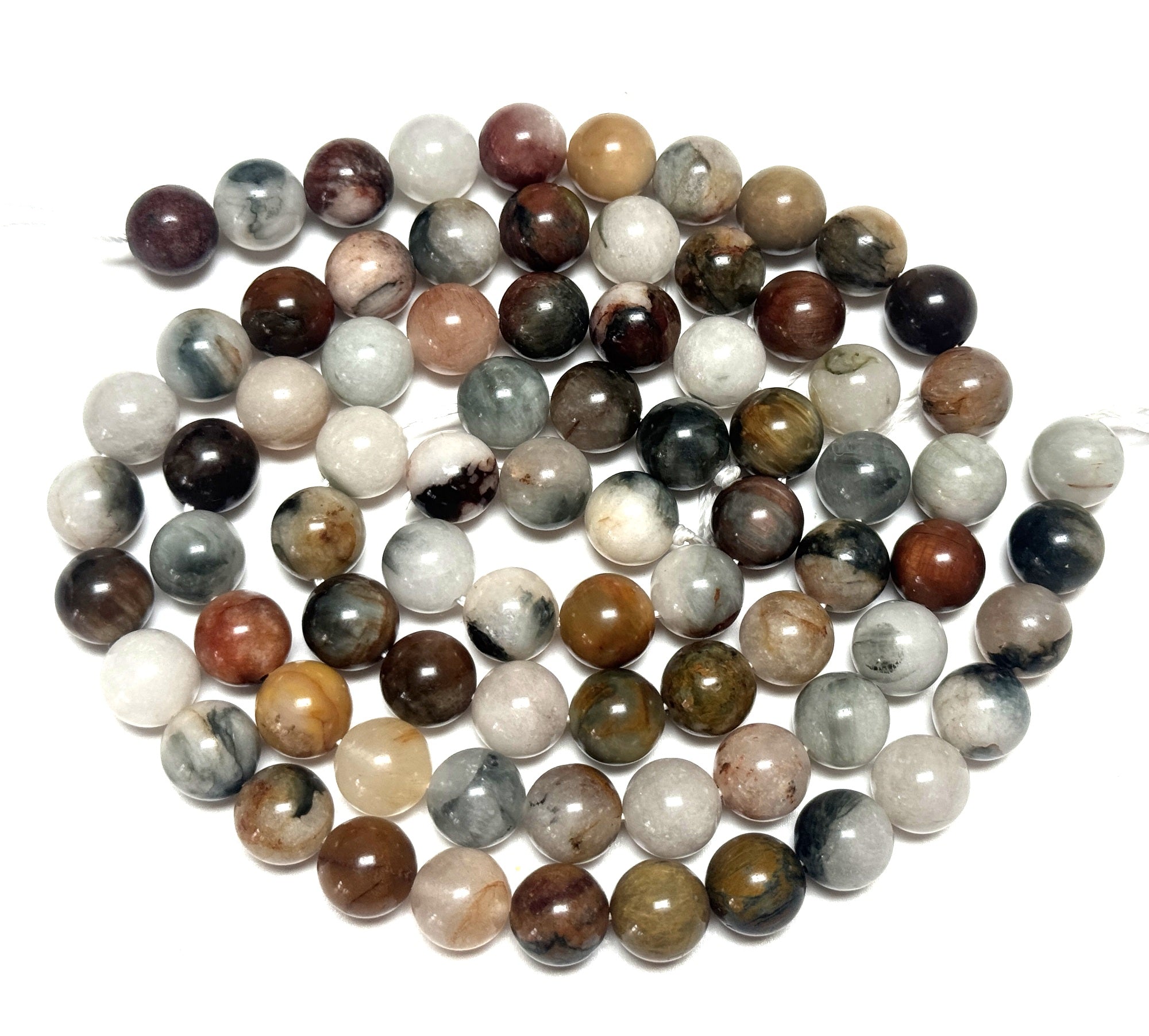 Mixed Quartz 8mm round natural gemstone beads 15.5" strand