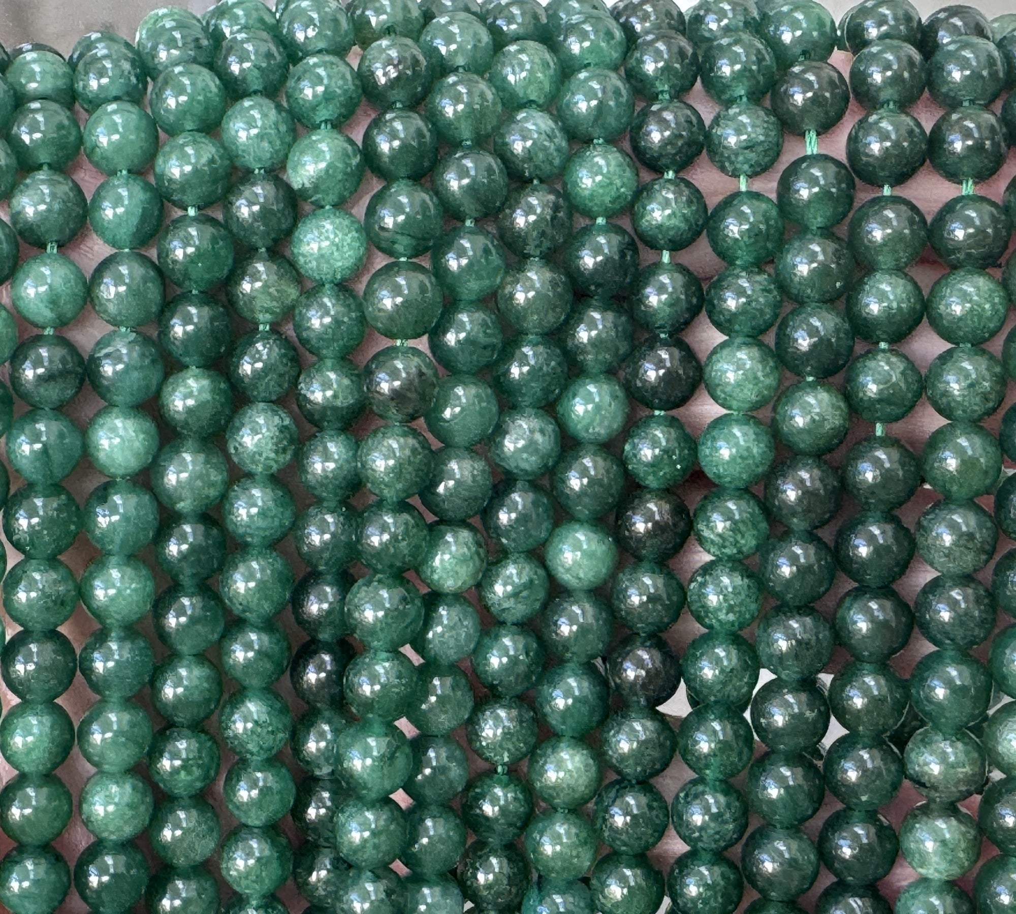 Green Mica in Fuchsite 6mm round natural gemstone beads 15.5" strand