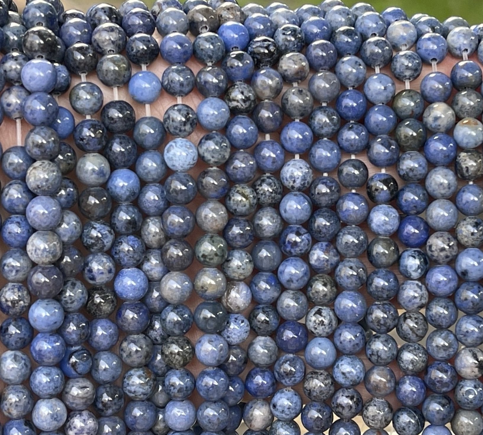 Dumortierite 6mm round natural gemstone beads 15.5" strand