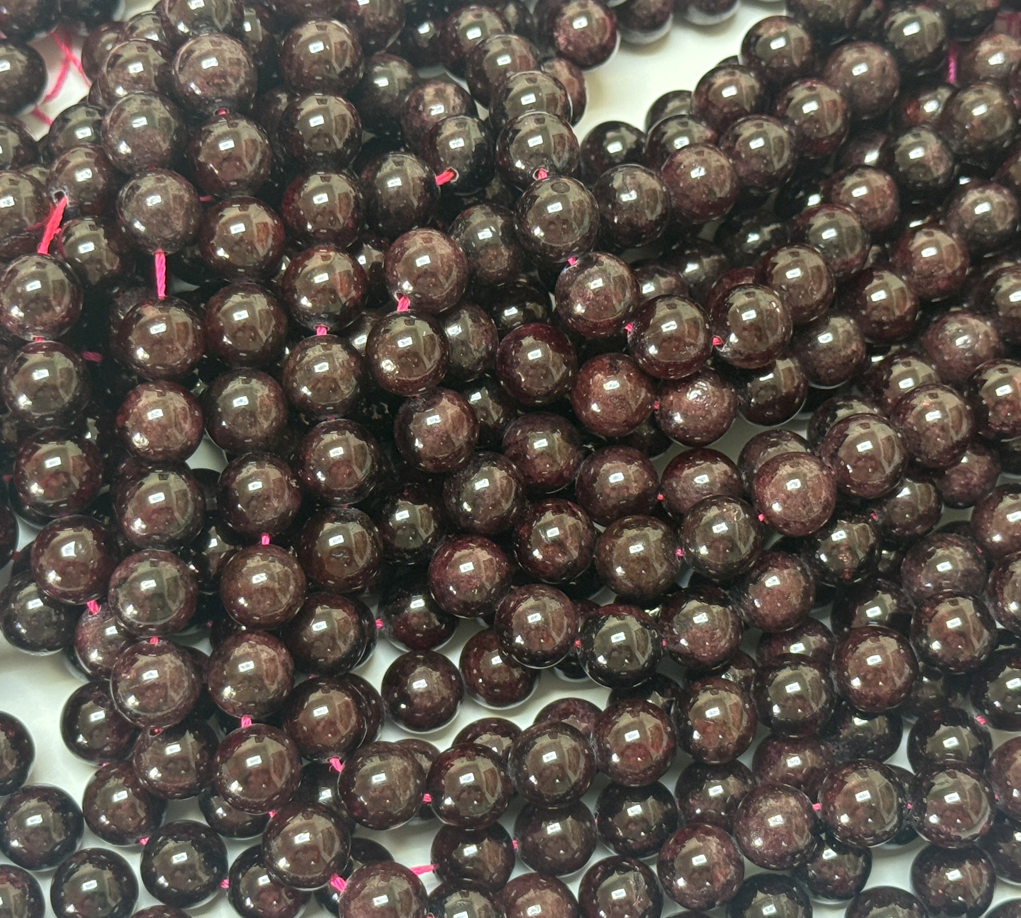 Red Garnet 10mm round natural gemstone beads 15.5" strand