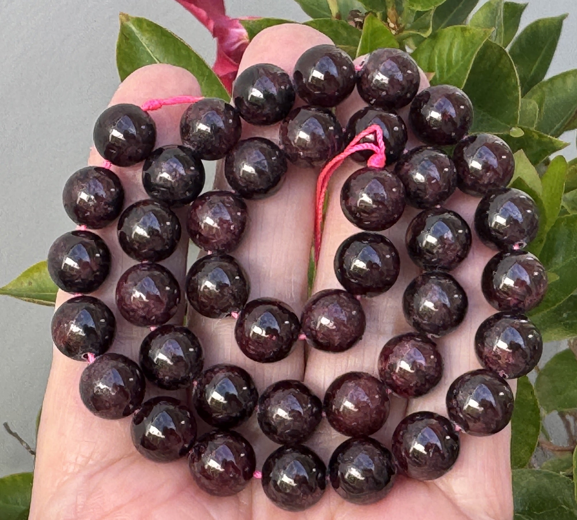 Red Garnet 10mm round natural gemstone beads 15.5" strand