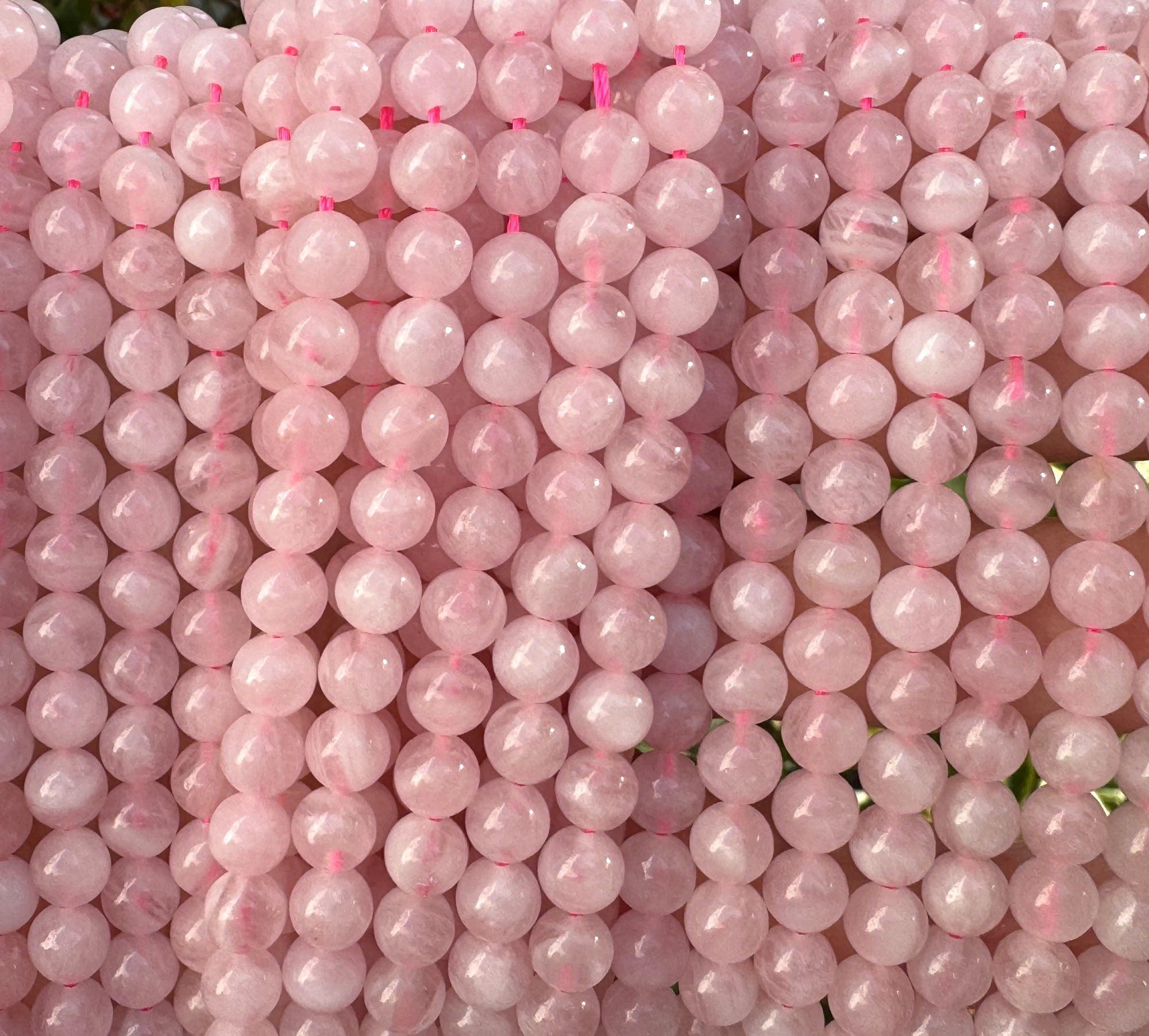 Madagascar Rose Quartz 6mm round natural gemstone beads 15.5" strand - Oz Beads 