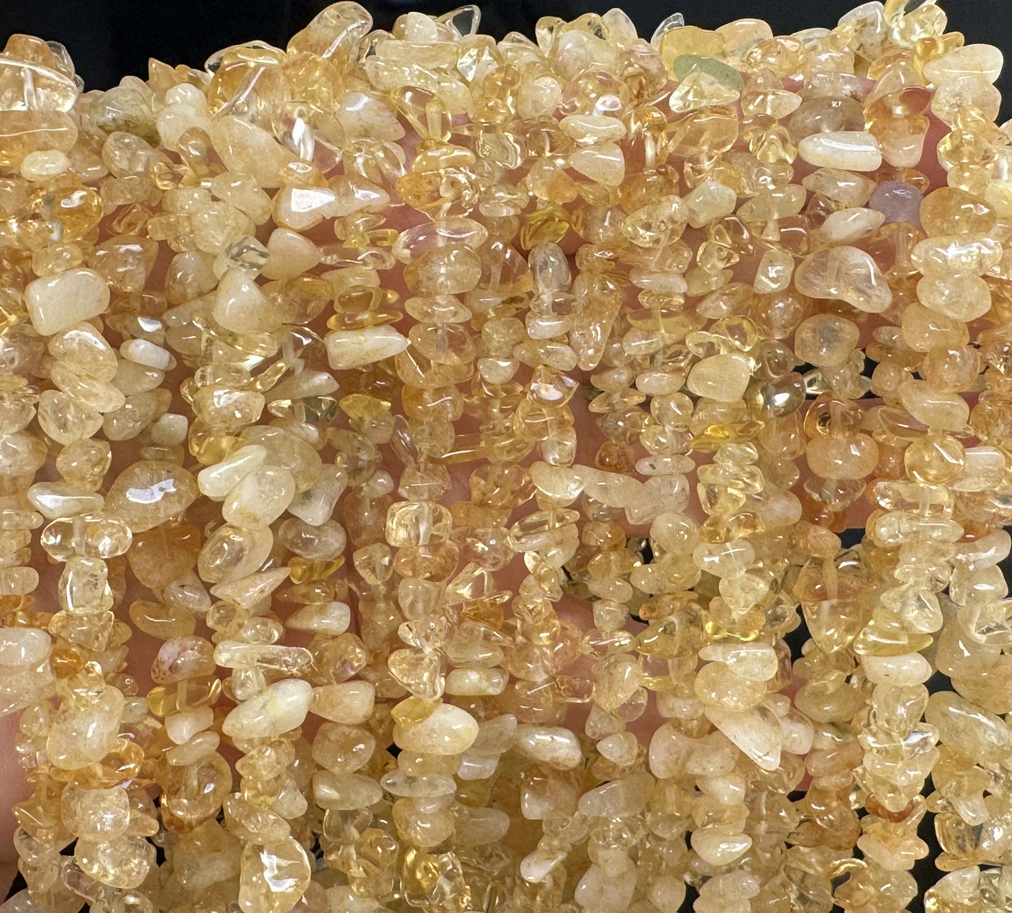 Citrine 6-10mm chip beads natural gemstone chips 32" strand