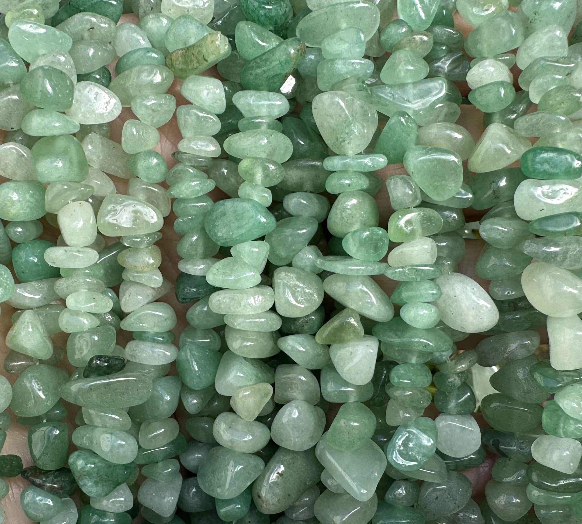 Green Aventurine 6-9mm chip beads natural gemstone chips 32" strand