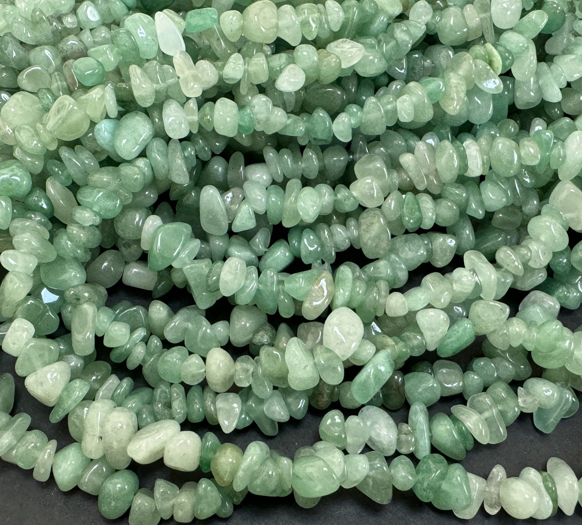 Green Aventurine 6-9mm chip beads natural gemstone chips 32" strand