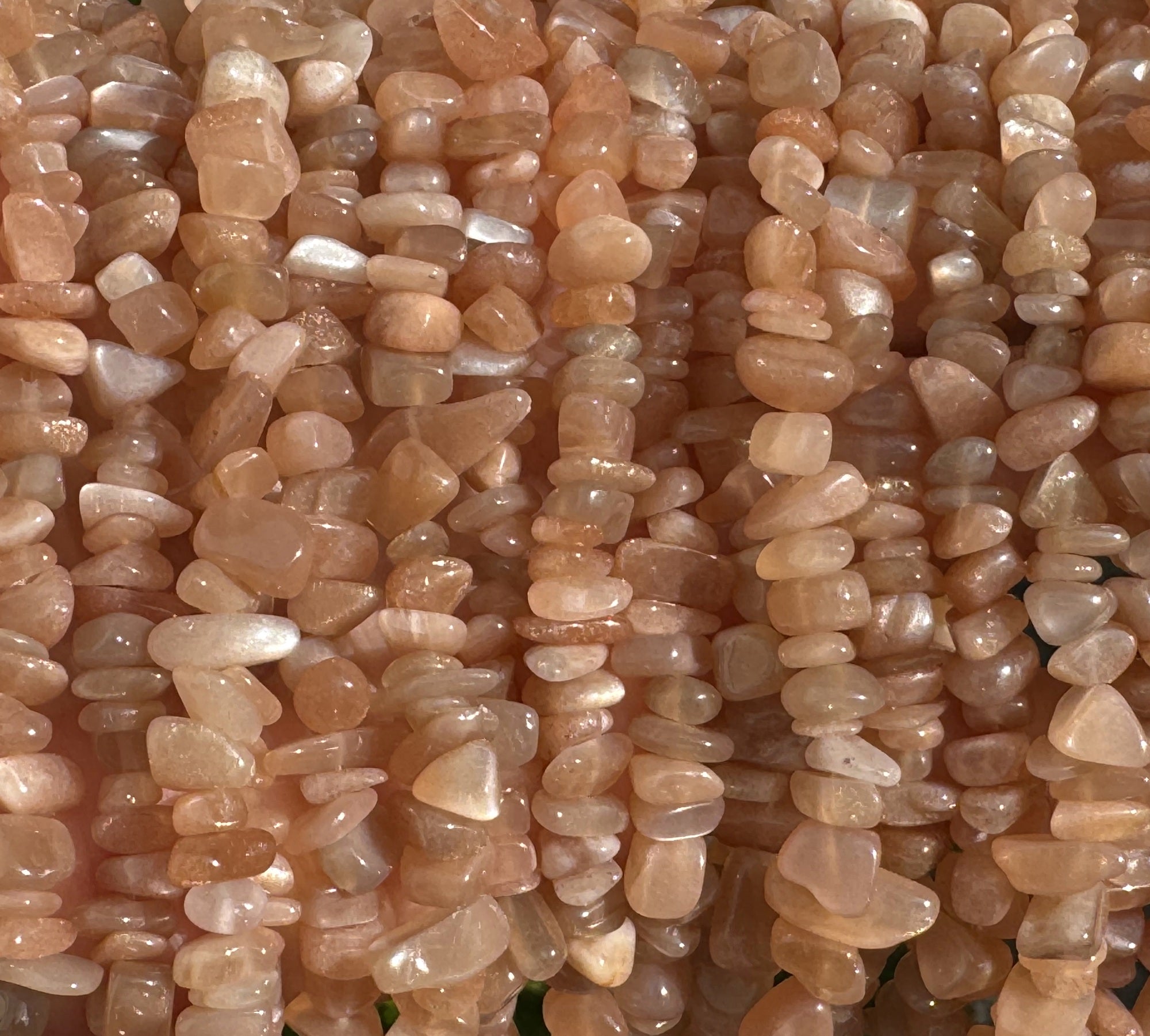 Orange Sunstone 7-10mm chip beads natural gemstone chips 32" strand