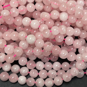 Madagascar Rose Quartz 6mm round natural gemstone beads 15.5" strand - Oz Beads 